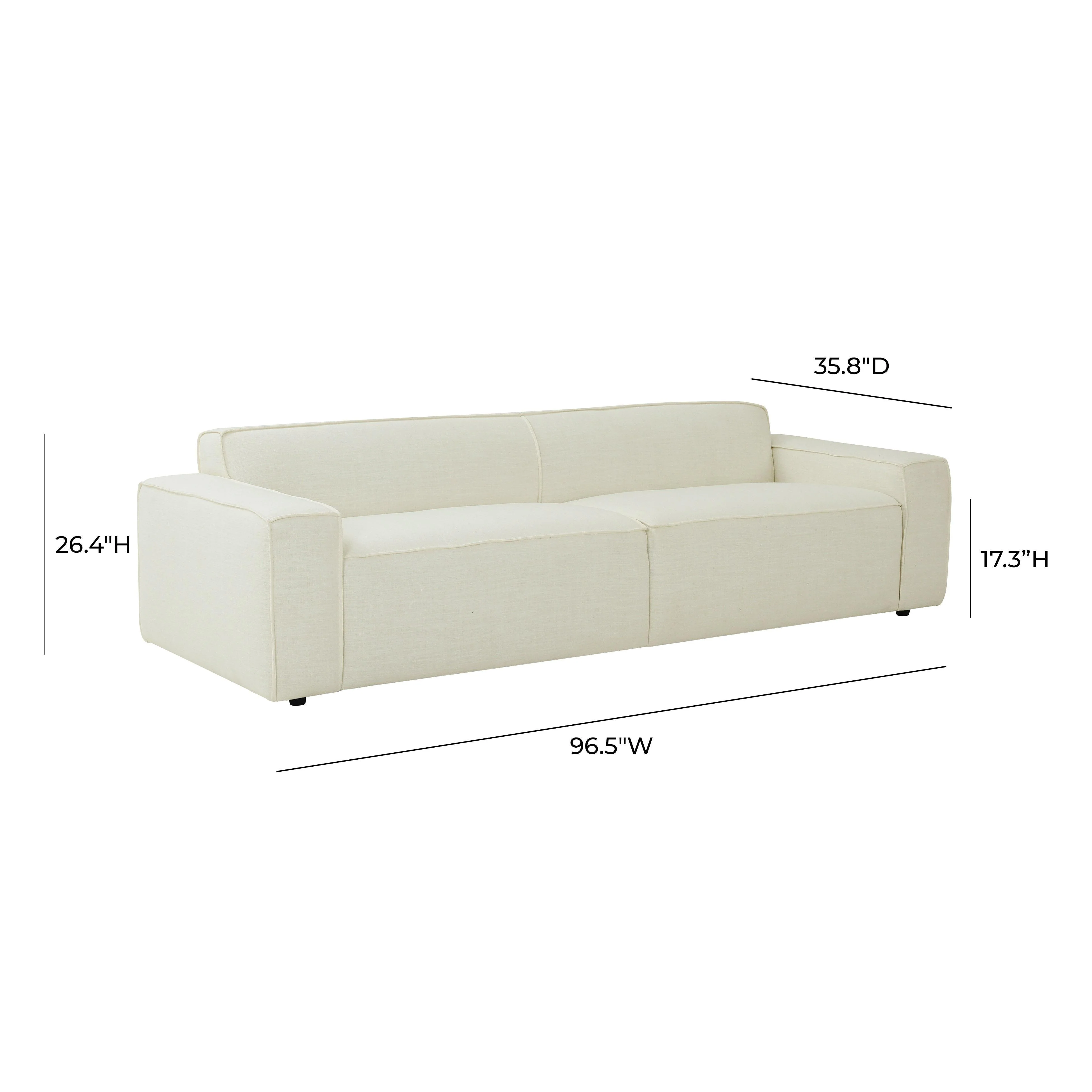Olafur Cream Linen Sofa - Image 7