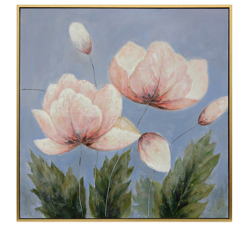 Pink Flower Handmade Oil Painting - Image 2