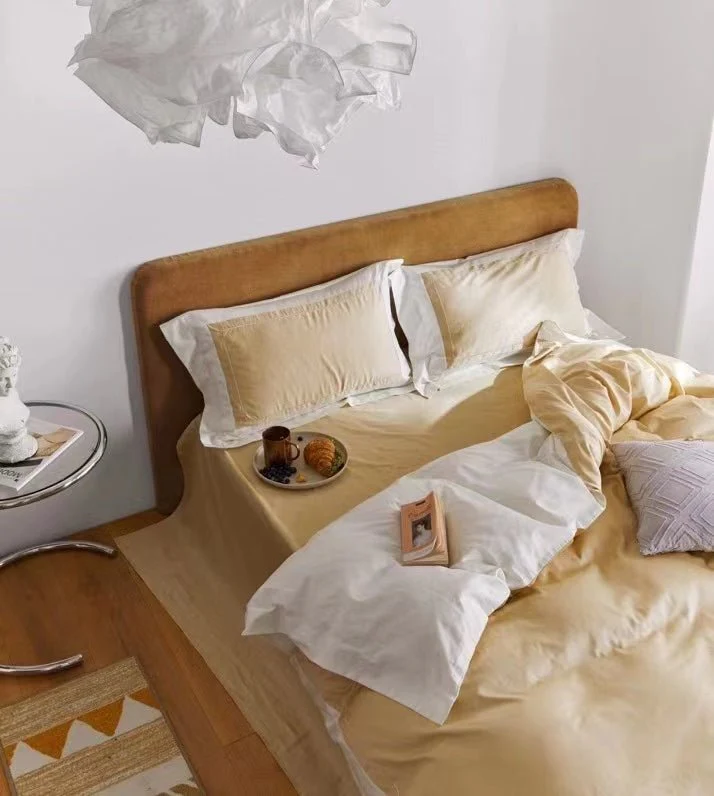 Printed Fabric Yellow Bedding Set-KING - Image 3