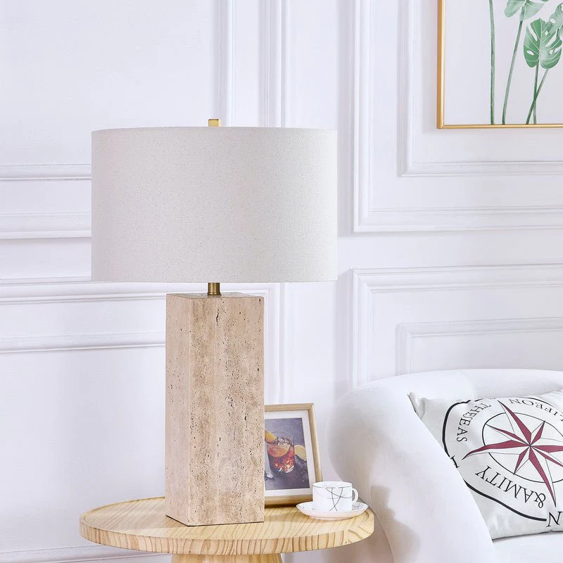 Quartz Travertine Table Lamp - Image 2