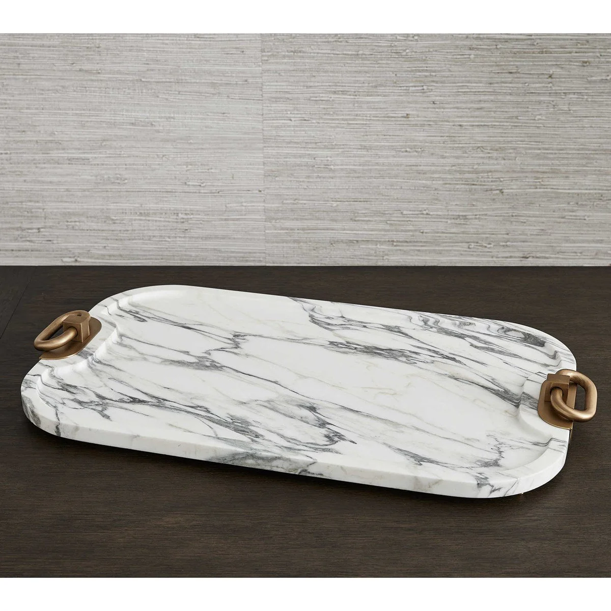 R18090-UTT | Hippodrome Tray - Arabescato Marble