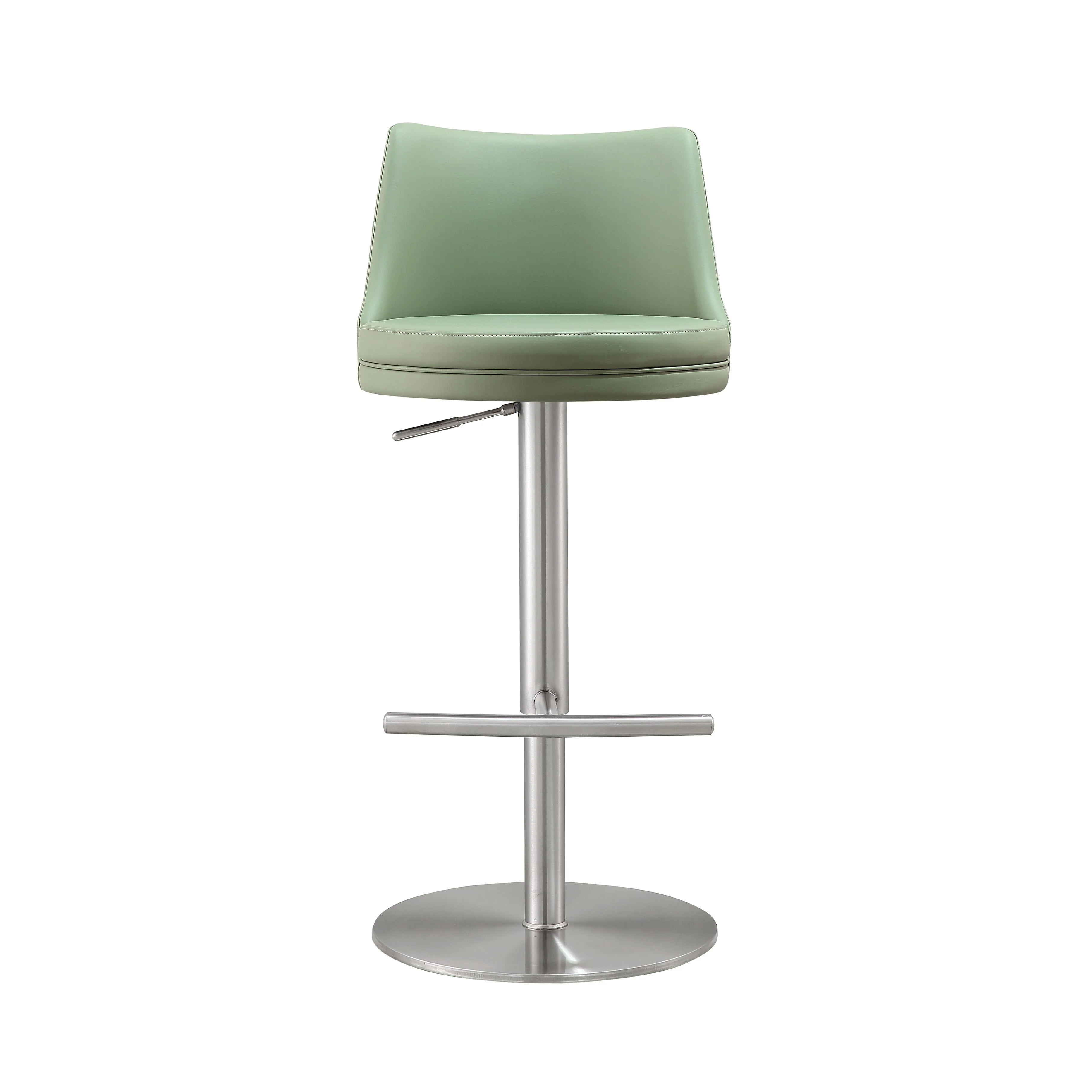 Reagan Sea Foam Green and Silver Adjustable Stool - Image 3
