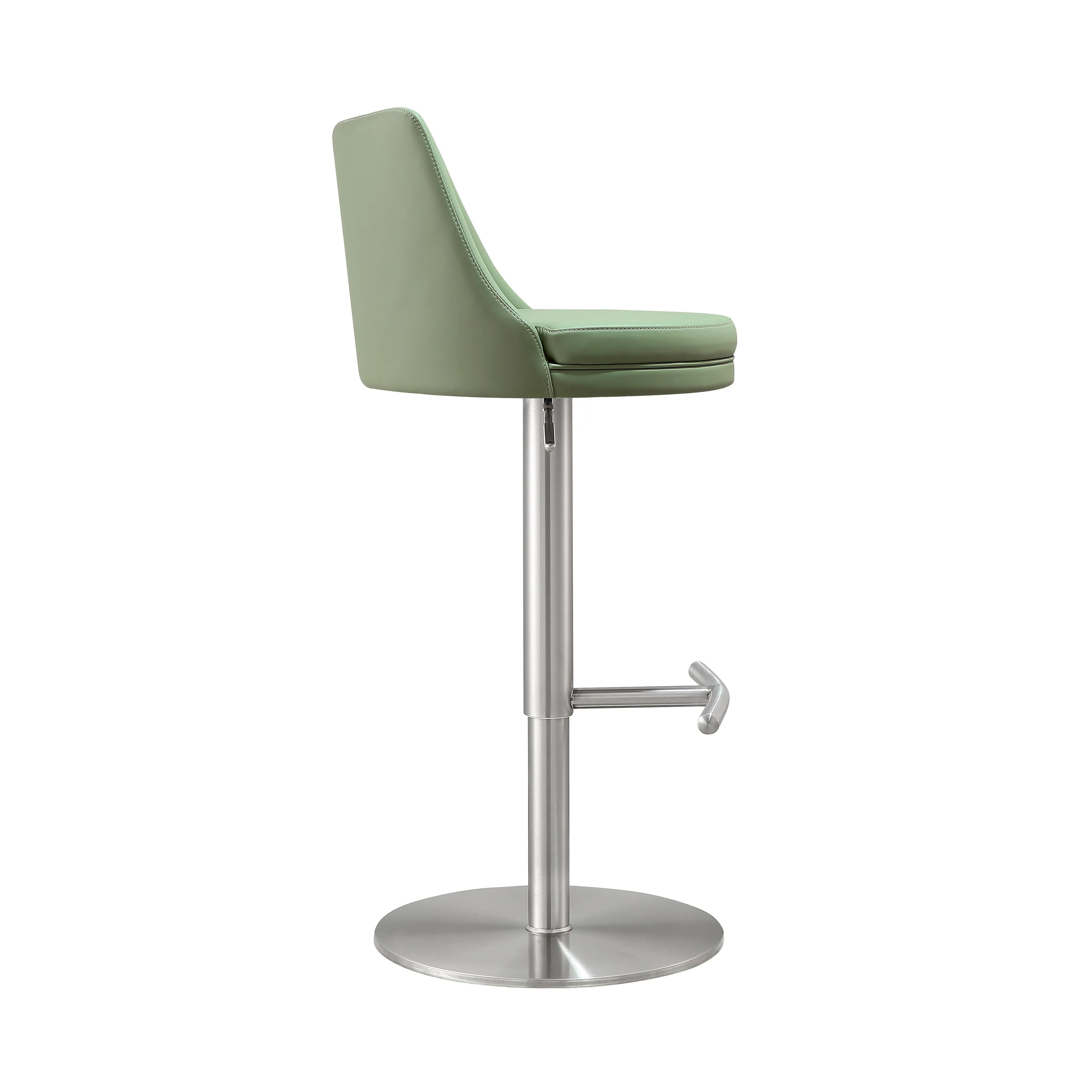 Reagan Sea Foam Green and Silver Adjustable Stool - Image 5