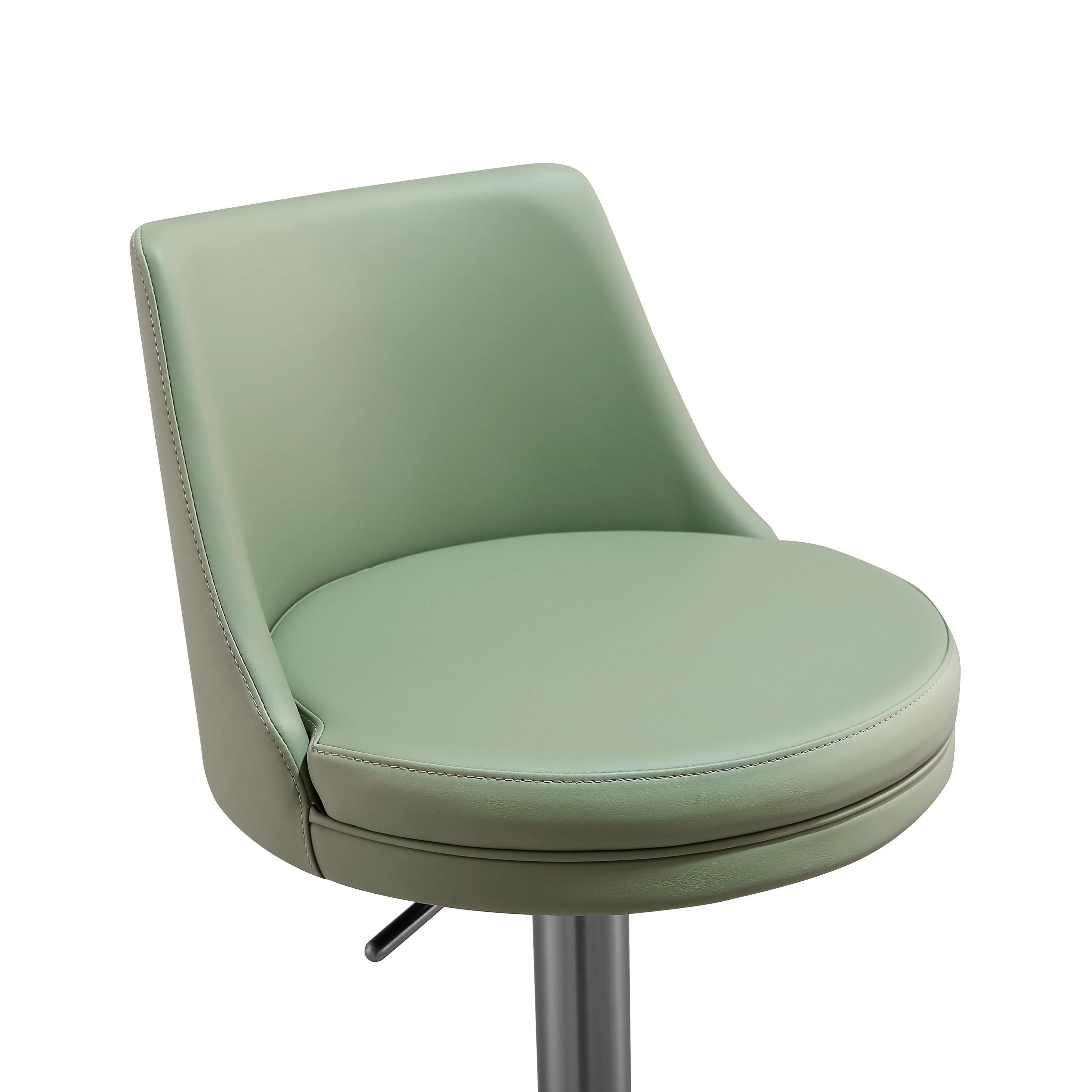 Reagan Sea Foam Green and Silver Adjustable Stool - Image 6