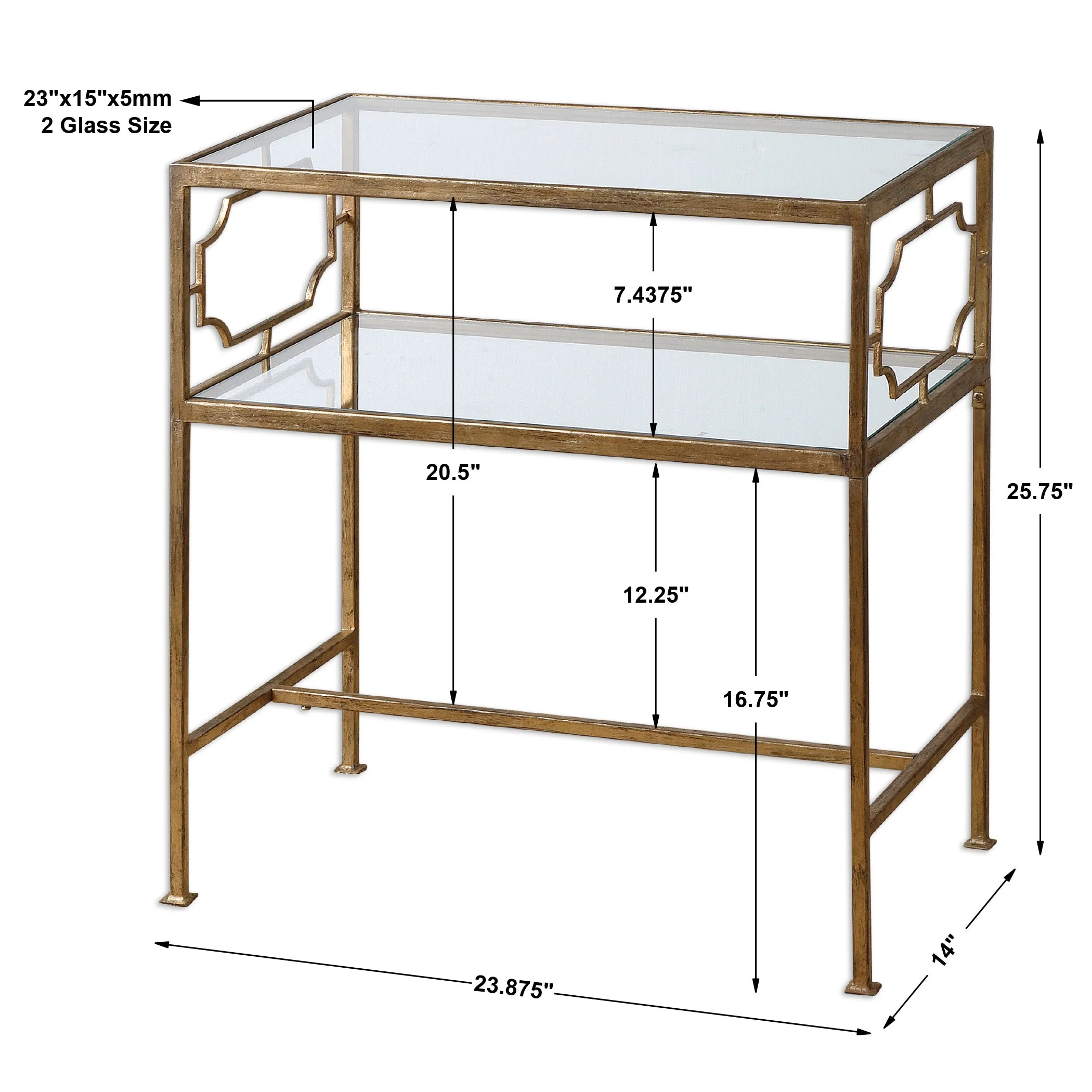 Rectangular Gold Coffee Table - Image 6
