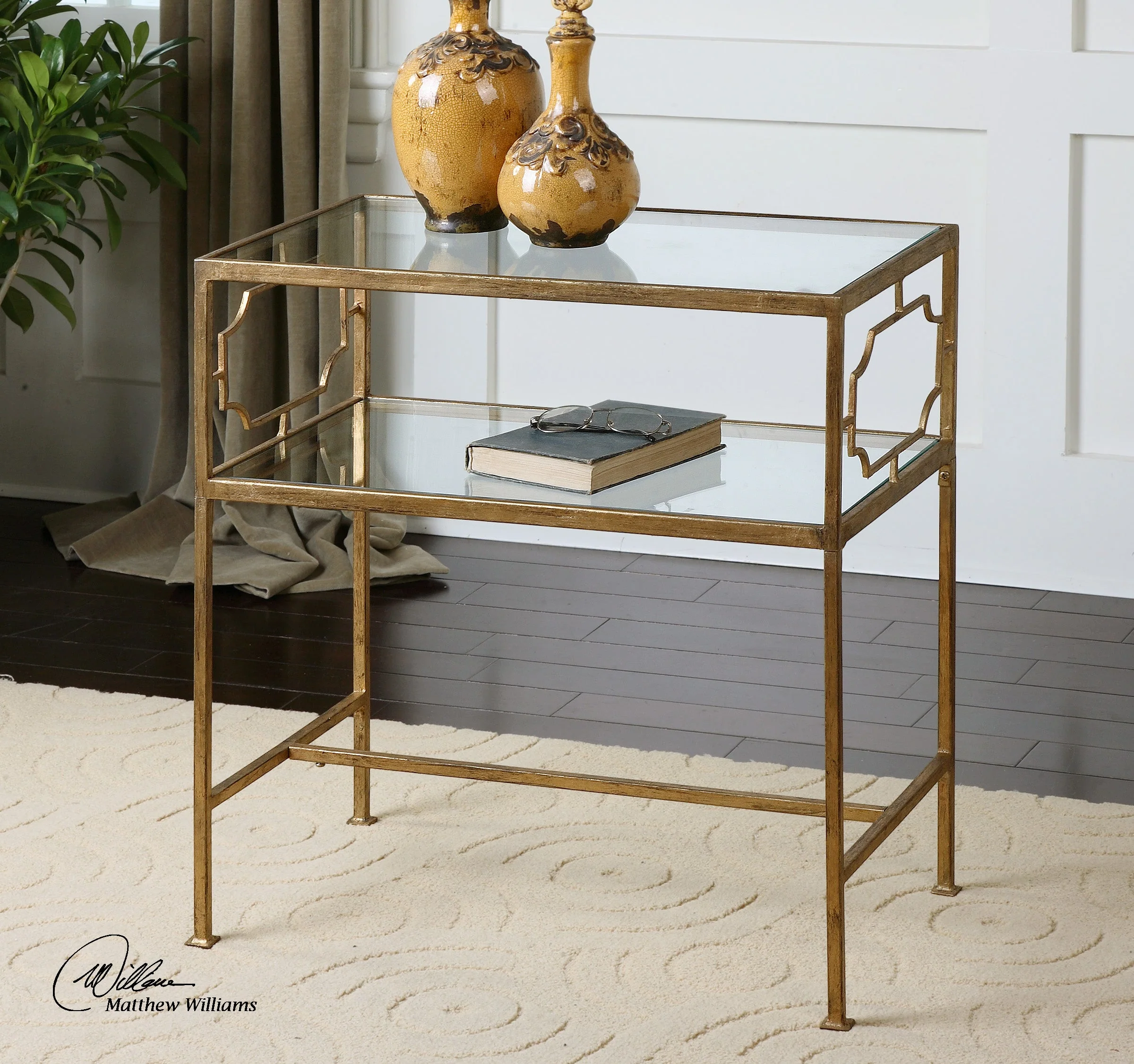 Rectangular Gold Coffee Table - Image 7