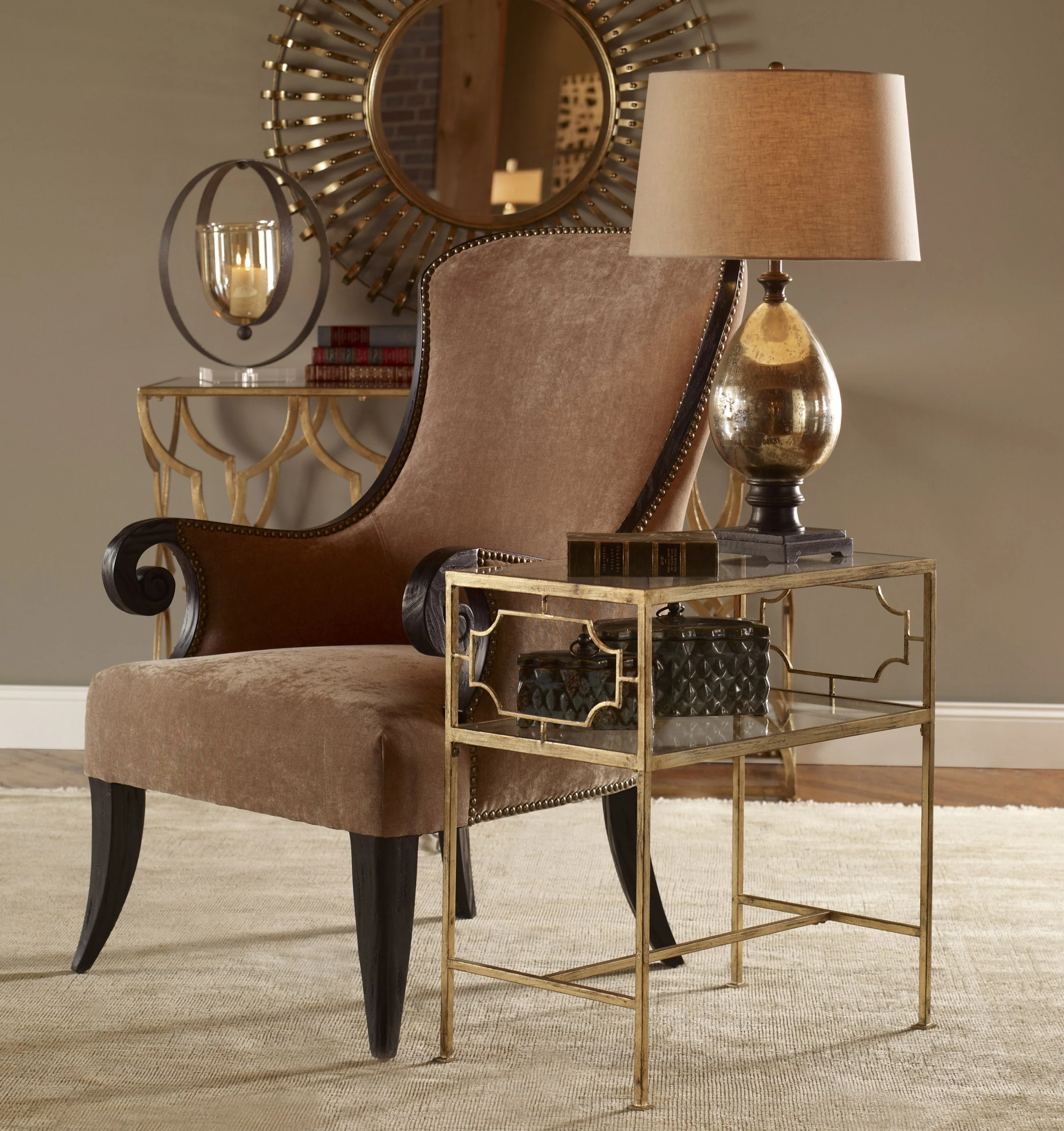 Rectangular Gold Coffee Table - Image 8