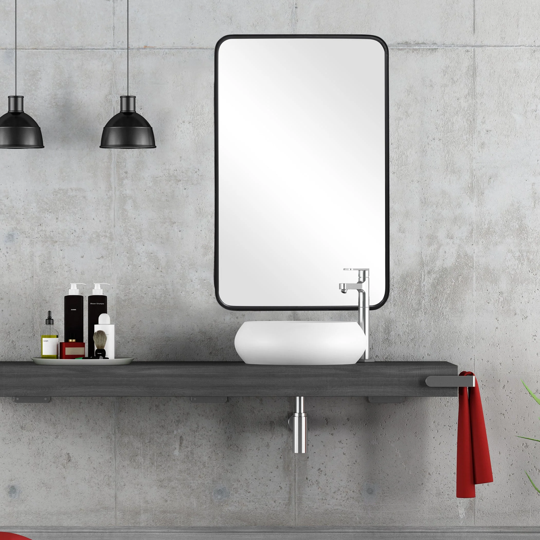 Rectangular mirror black - Image 2