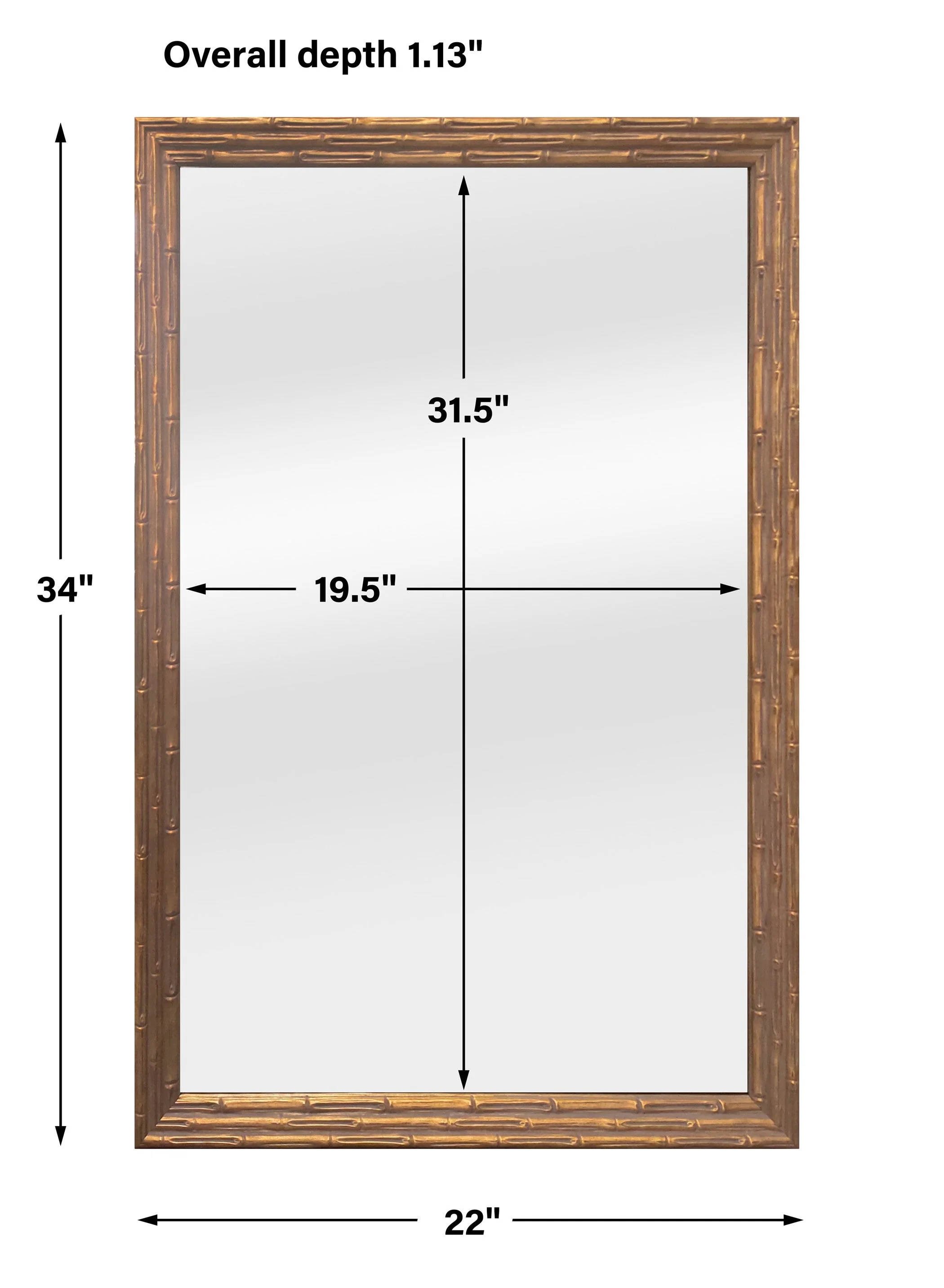 Rectangular mirror, gold - Image 3