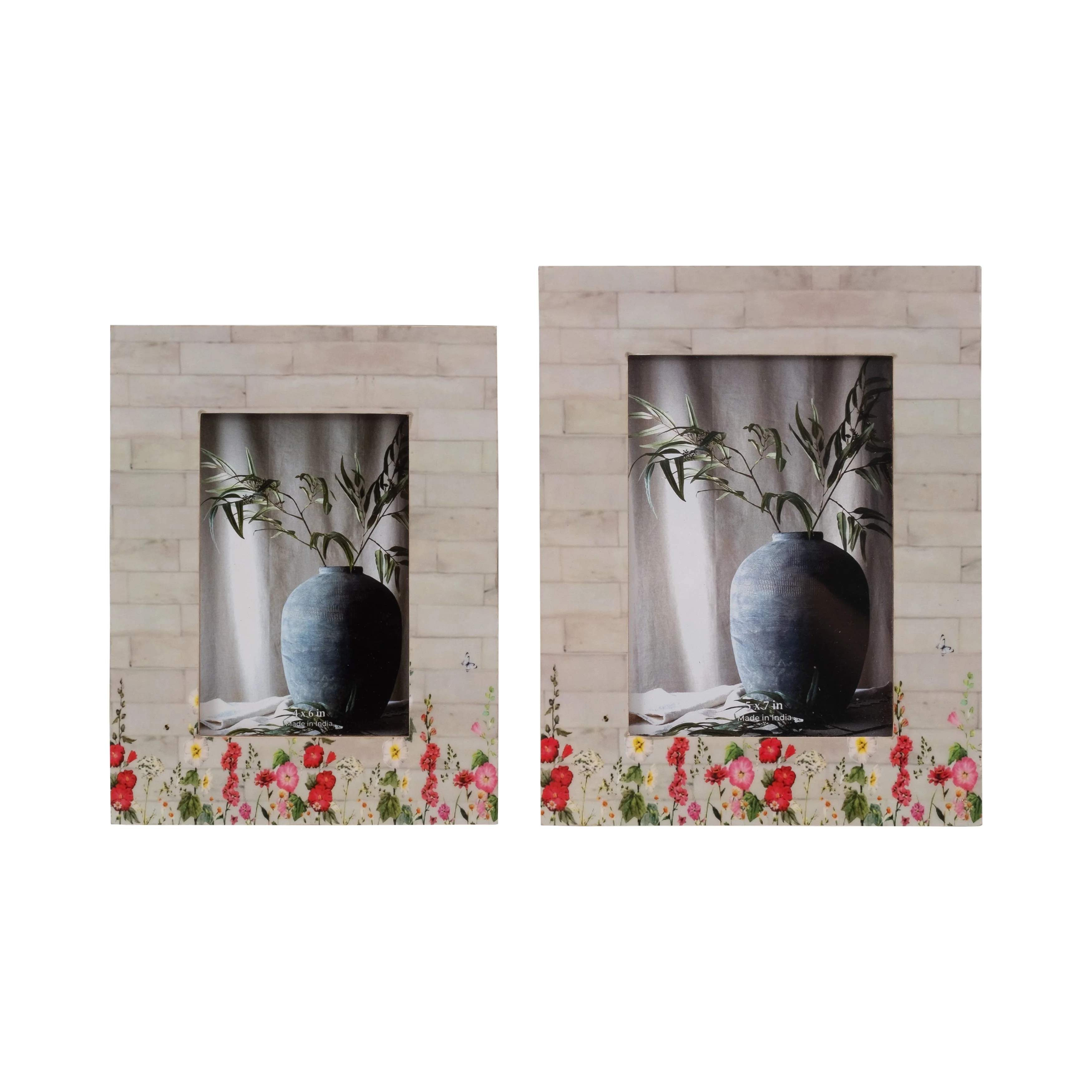 Resin, 4x6 Pink Flower Field Photo Frame, Multi - Image 13