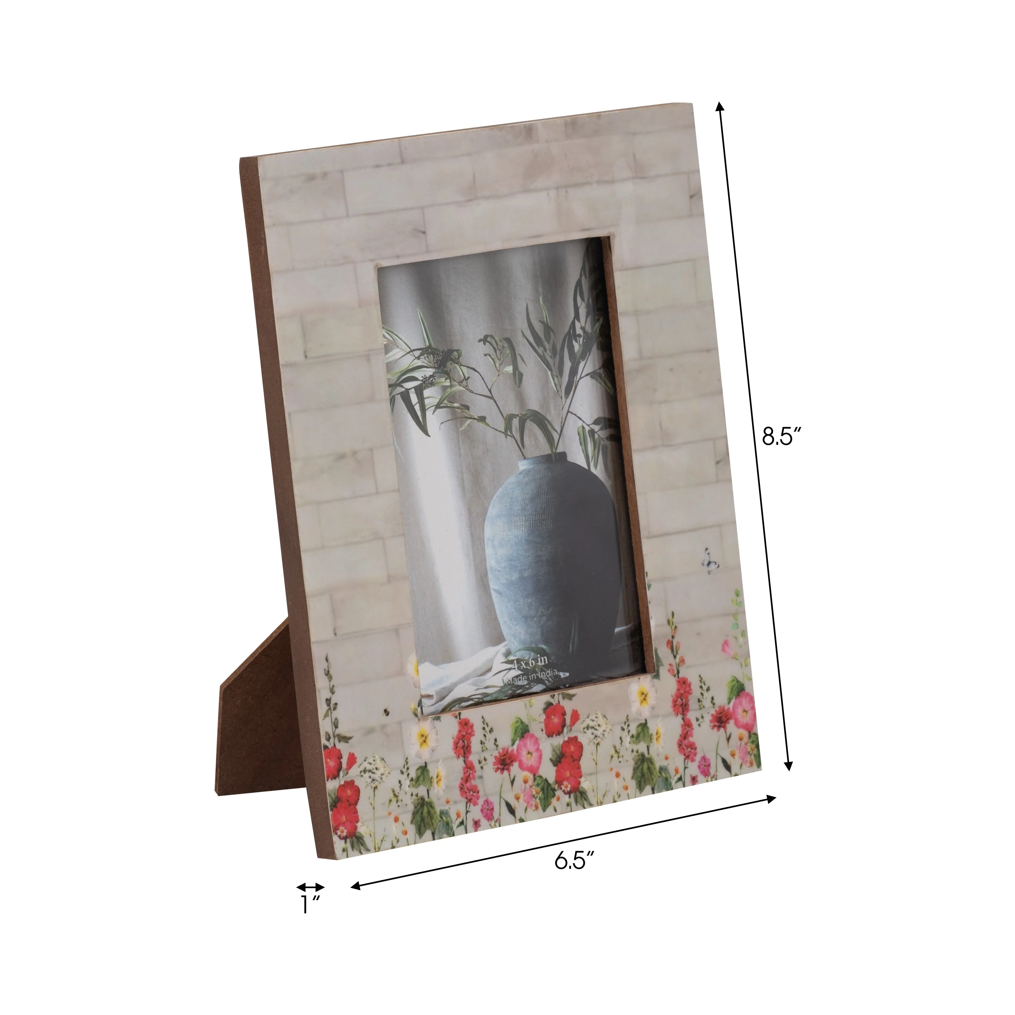 Resin, 4x6 Pink Flower Field Photo Frame, Multi - Image 14