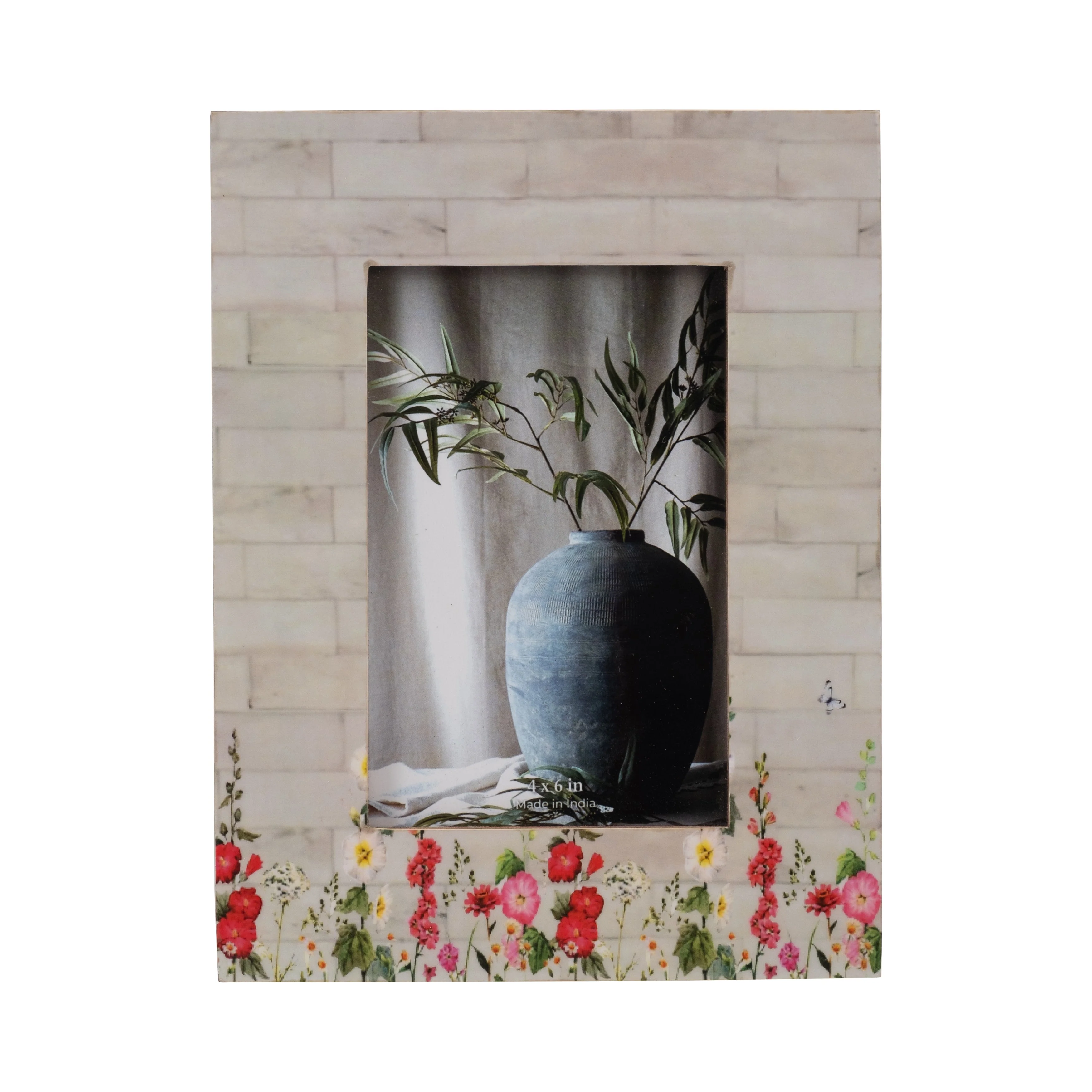 Resin, 4x6 Pink Flower Field Photo Frame, Multi - Image 8