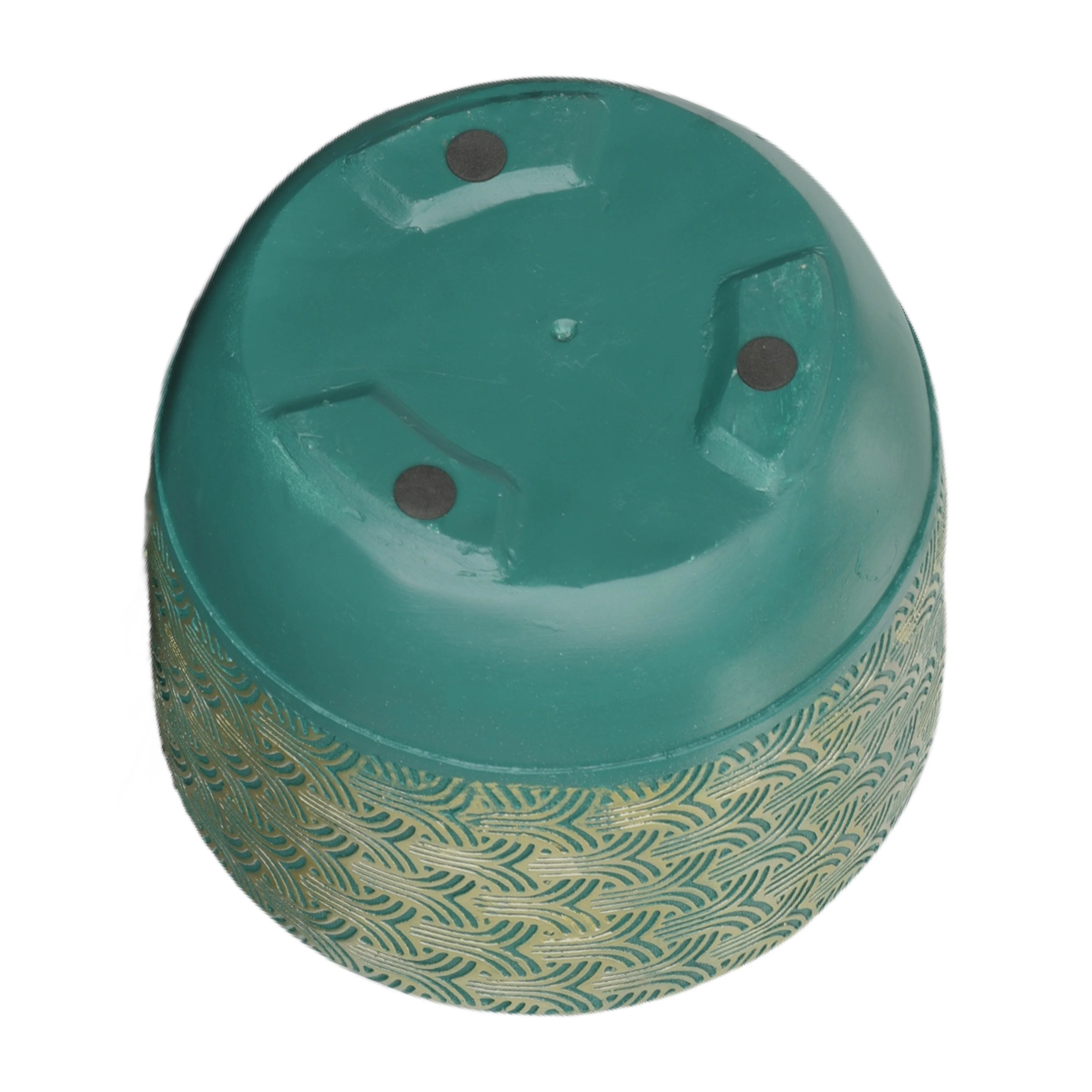 Resin, S/2 10/13"D Swirl Planters, Green/Gold - Image 5