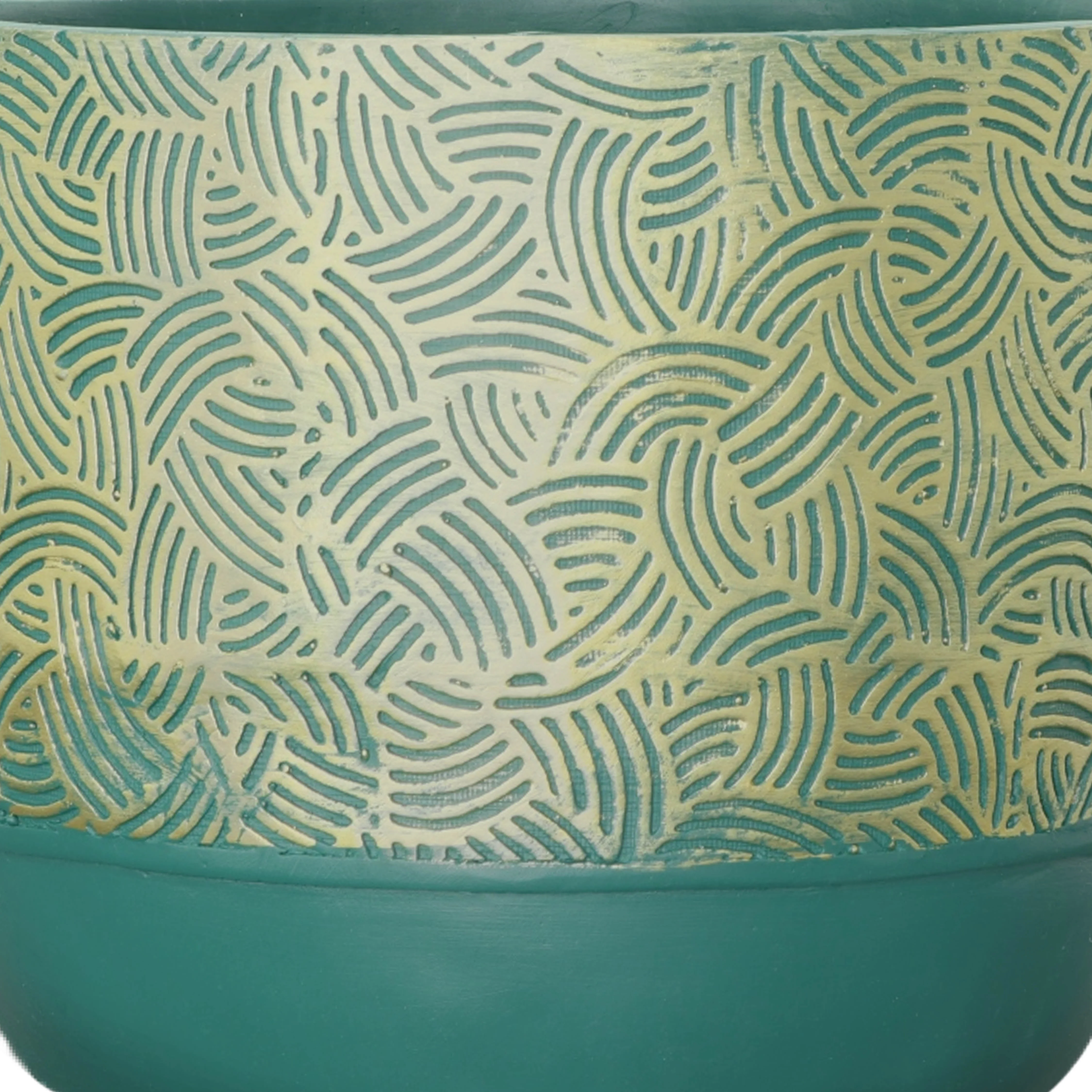 Resin, S/2 10/13"D Swirl Planters, Green/Gold - Image 6