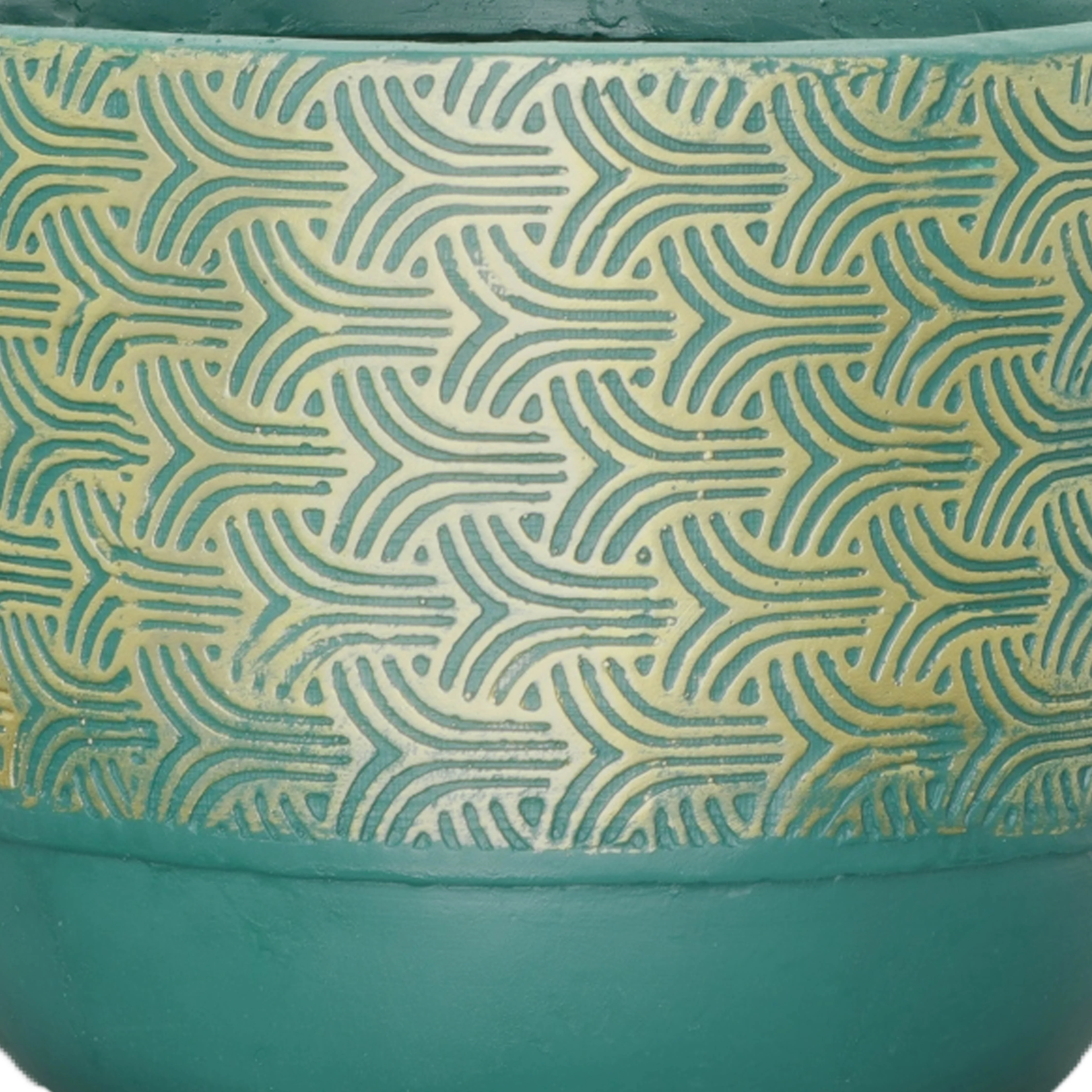Resin, S/2 10/13"D Swirl Planters, Green/Gold - Image 7