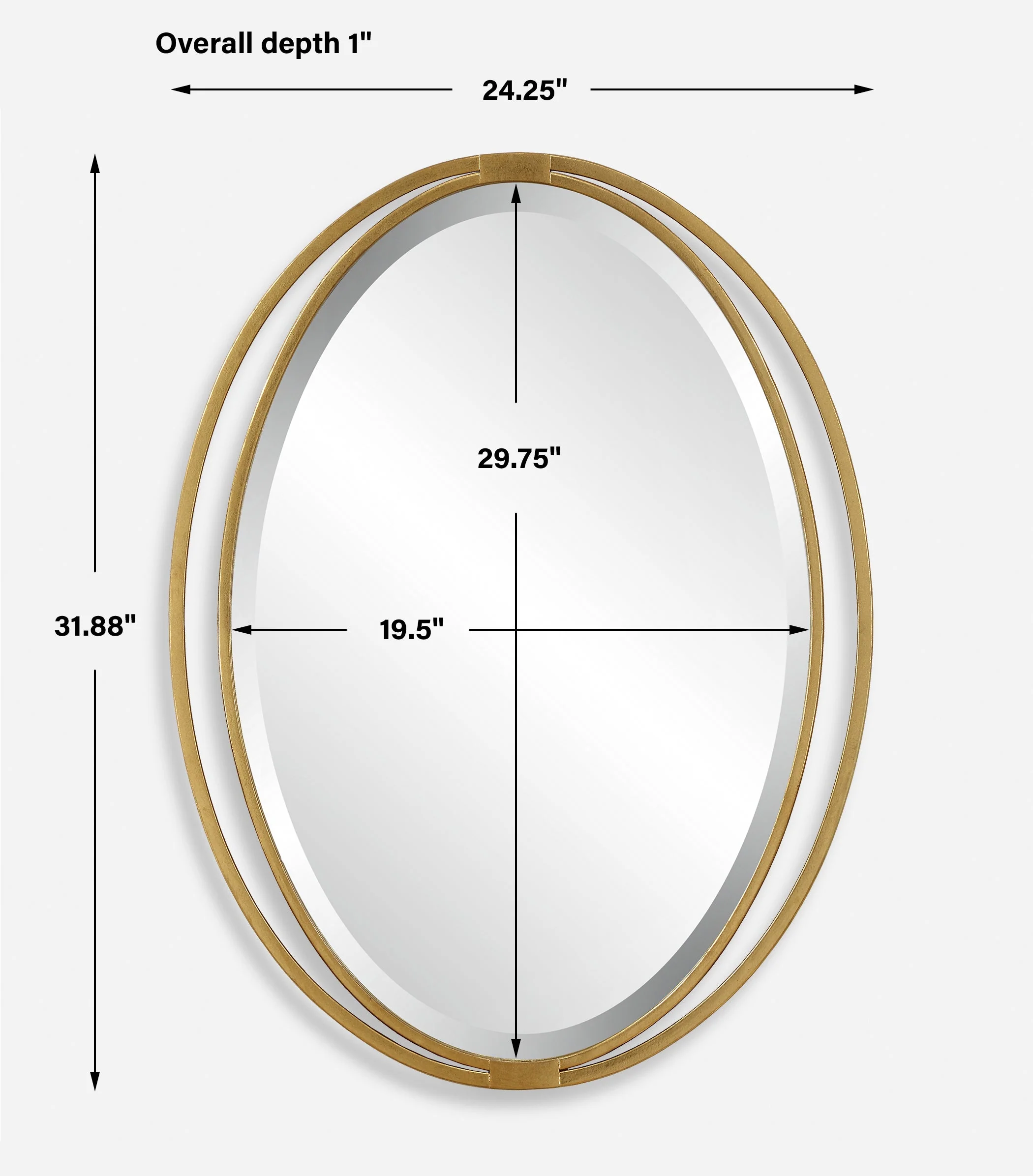 Rhodes Gold Oval Mirror - Image 3