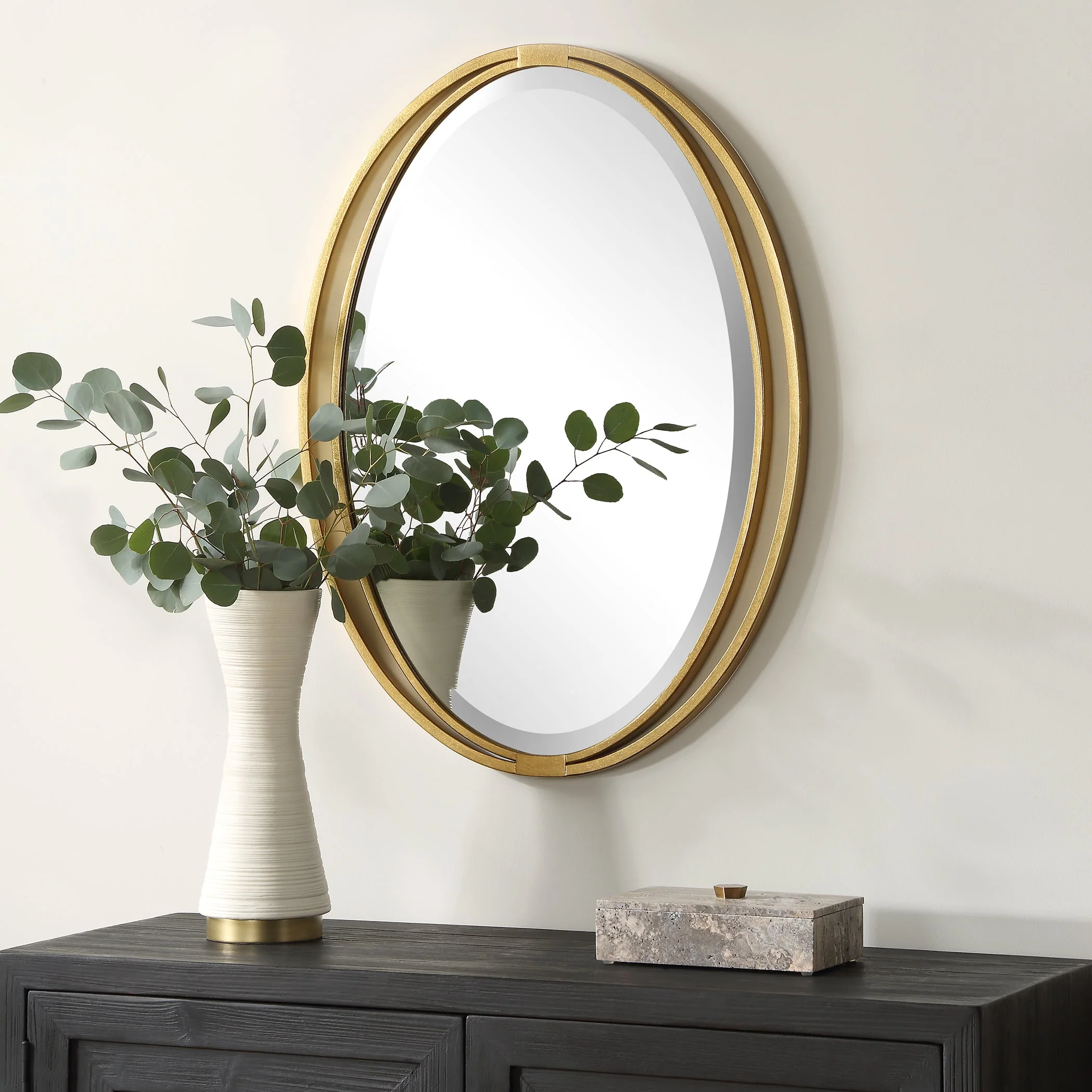 Rhodes Gold Oval Mirror - Image 5