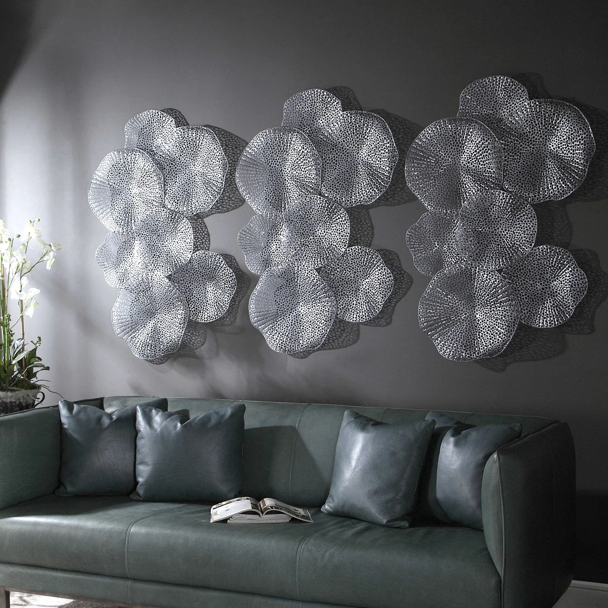 Ripley Metal Wall Painting, Pewter - Image 2