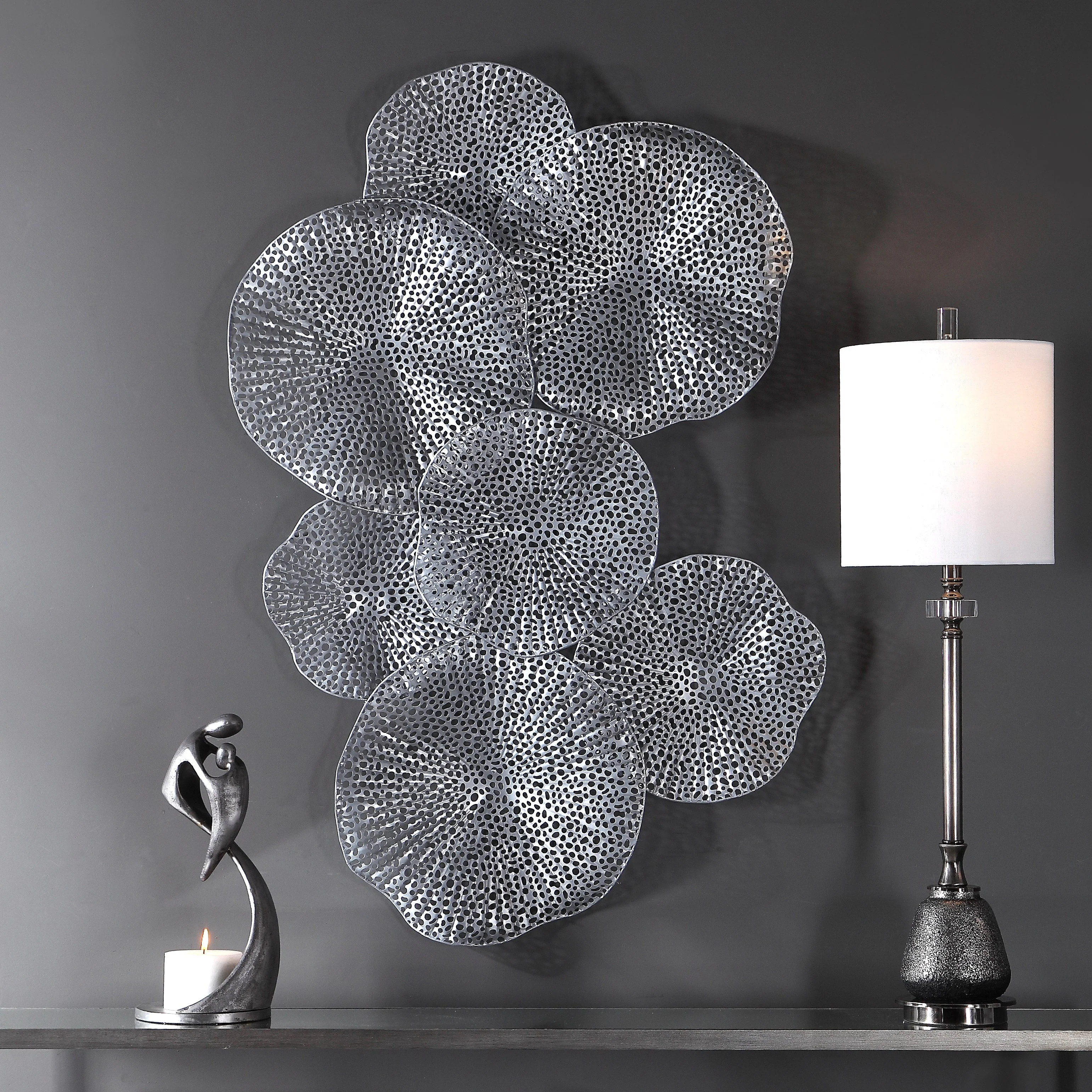 Ripley Metal Wall Painting, Pewter - Image 7