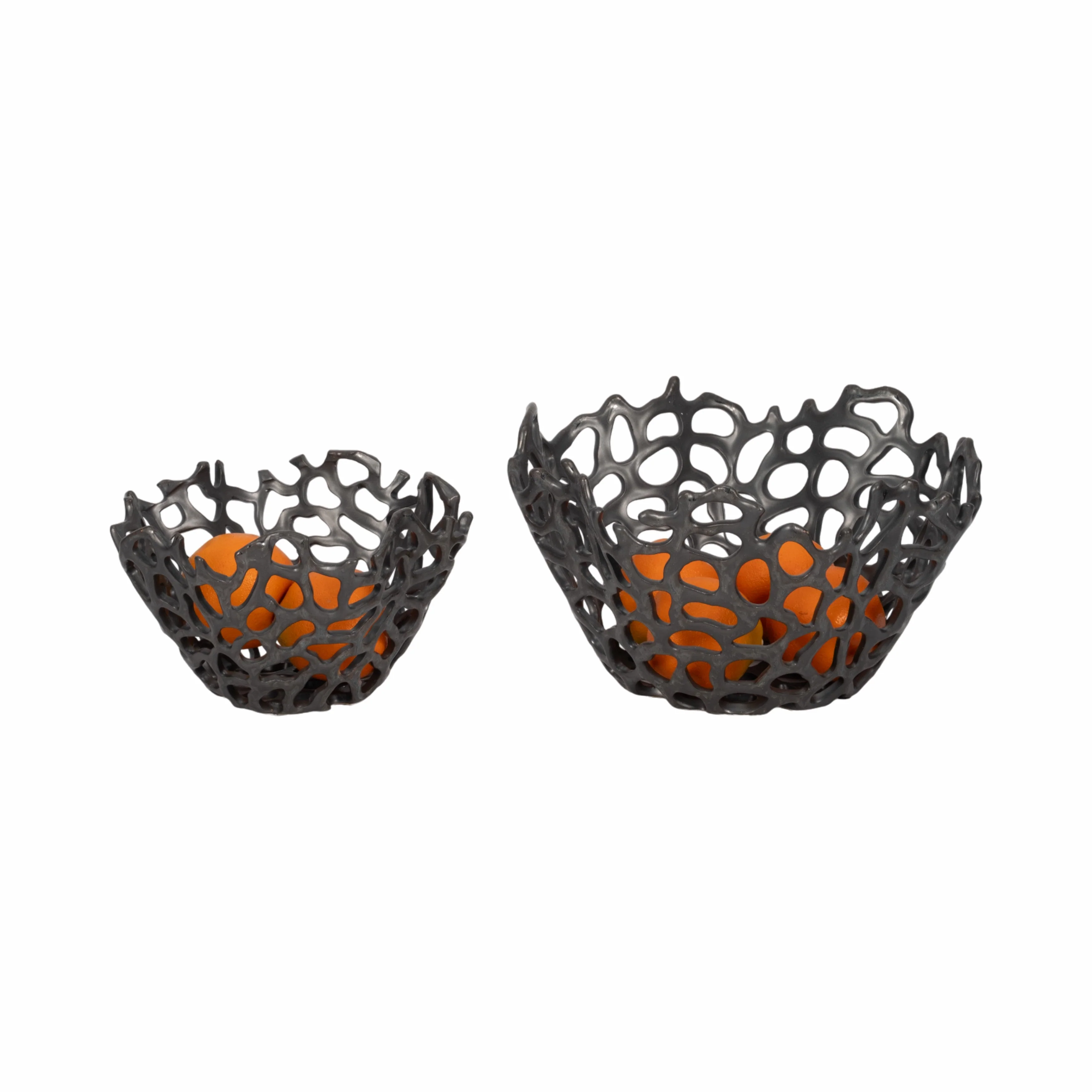 S/2 10/13" Steffi Black Ceramic Bowls - Image 3