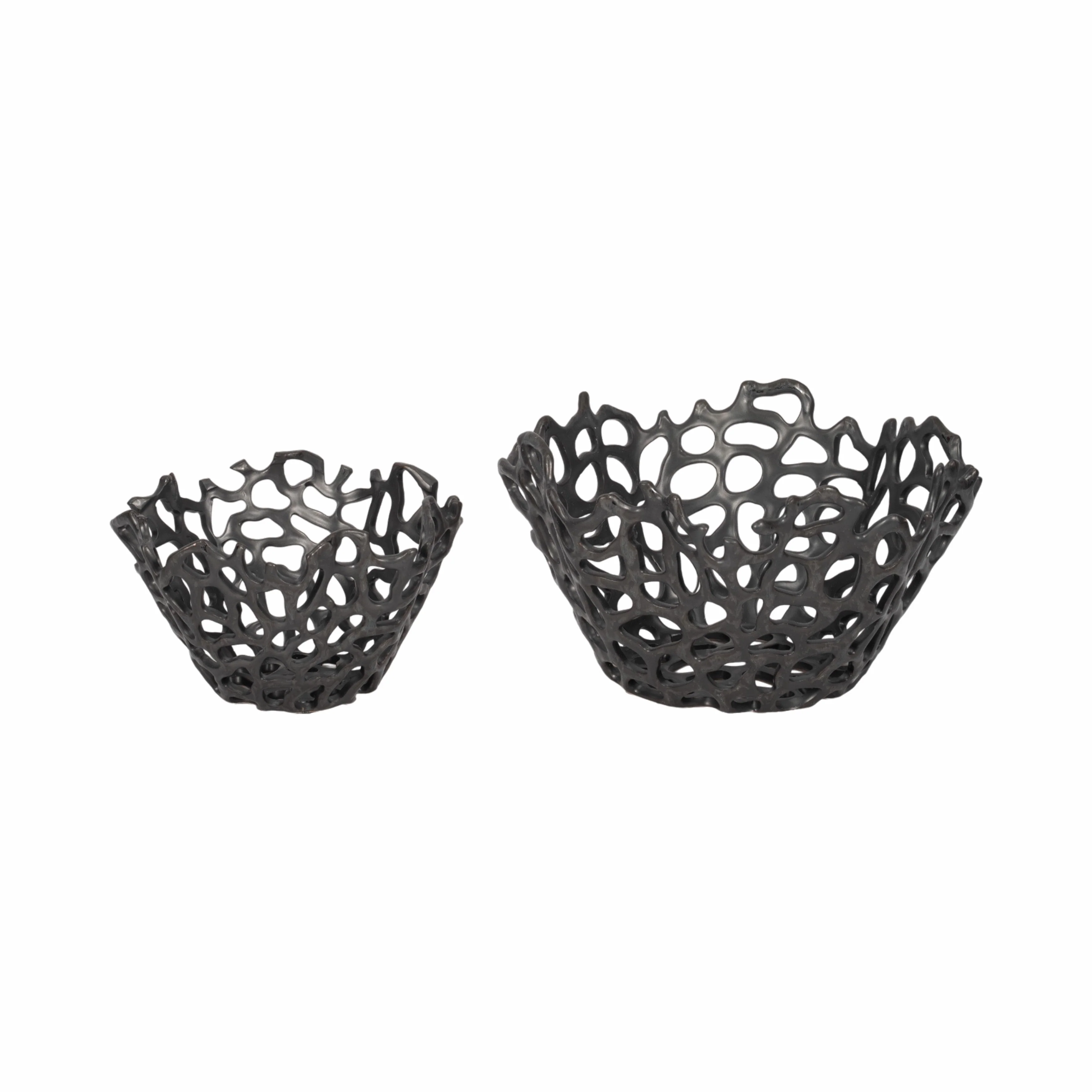 S/2 10/13" Steffi Black Ceramic Bowls - Image 4
