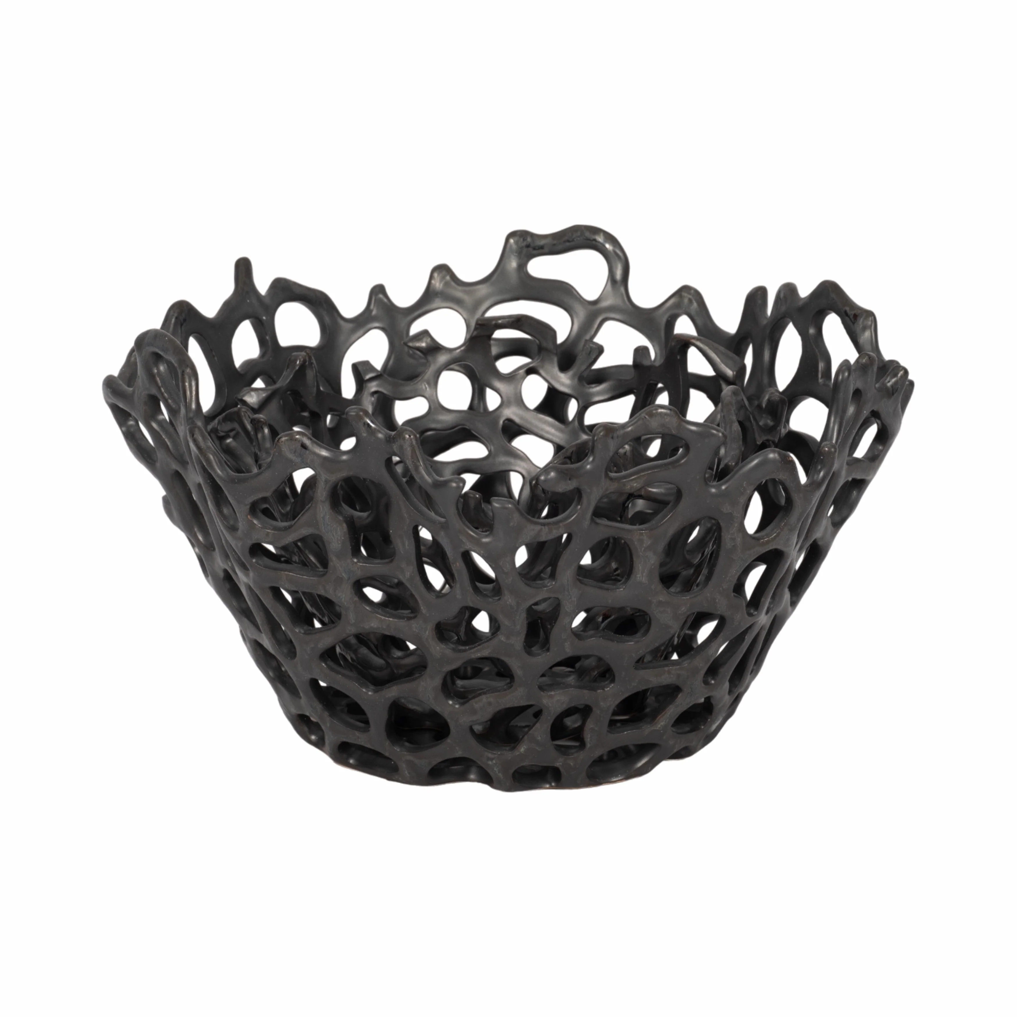 S/2 10/13" Steffi Black Ceramic Bowls - Image 5