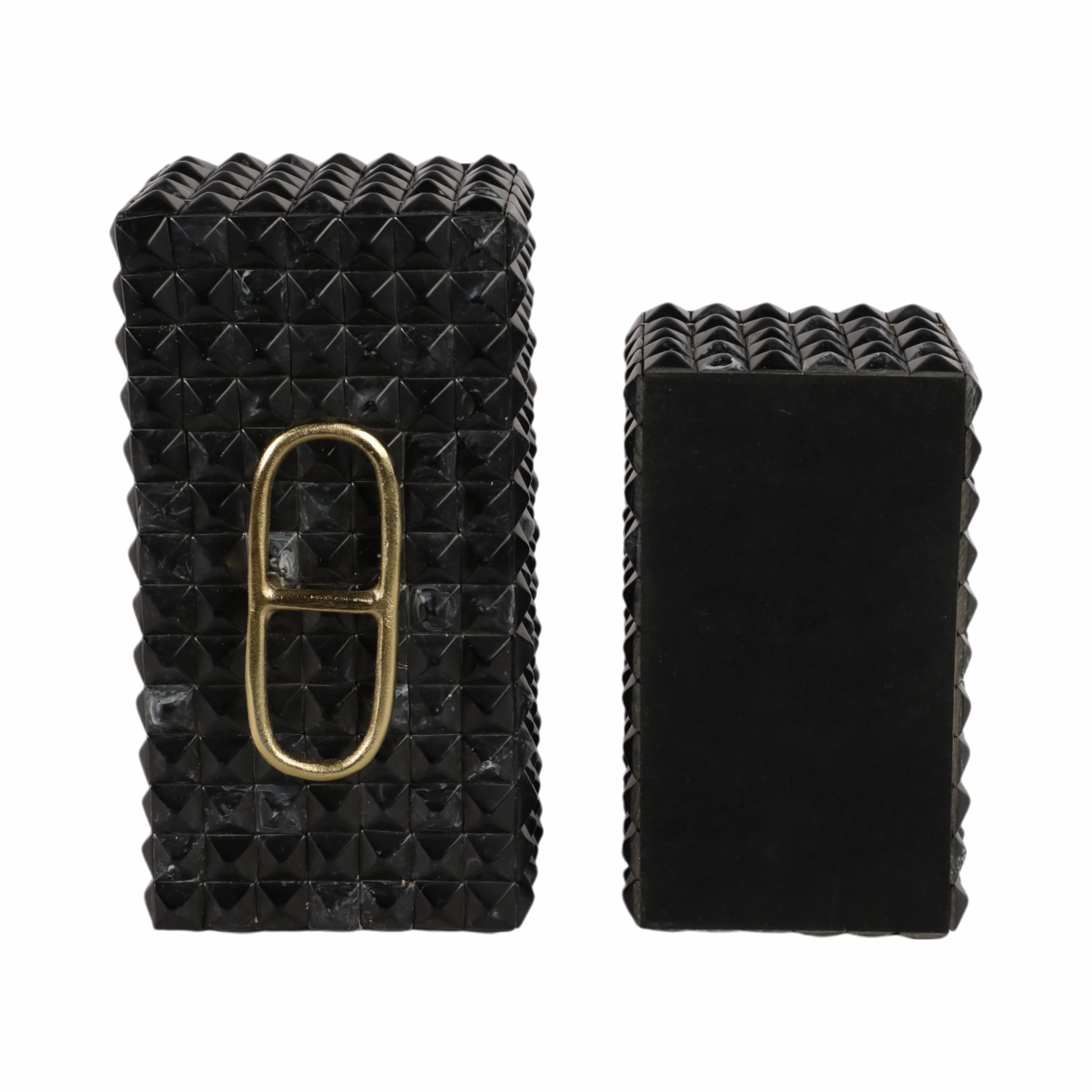 S/2 11/14" Bente Grey Resin Boxes - Image 7