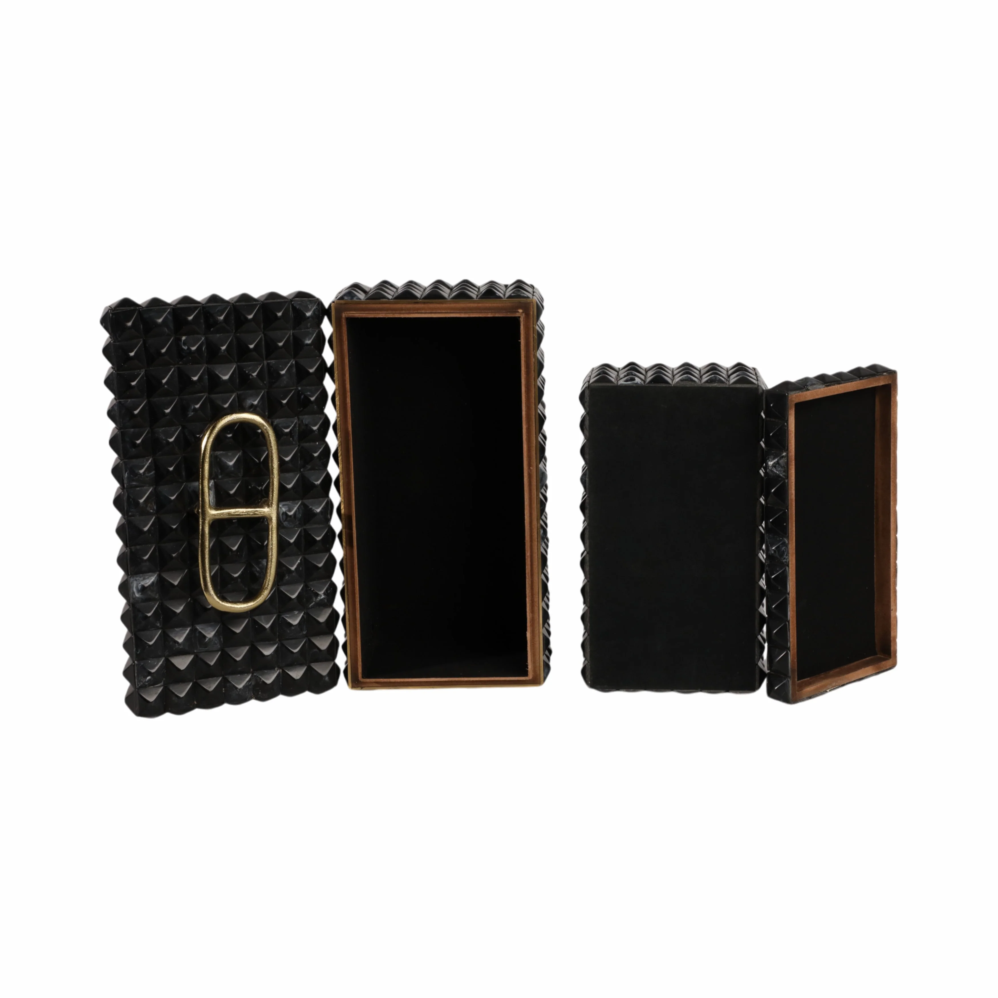 S/2 11/14" Bente Grey Resin Boxes - Image 8