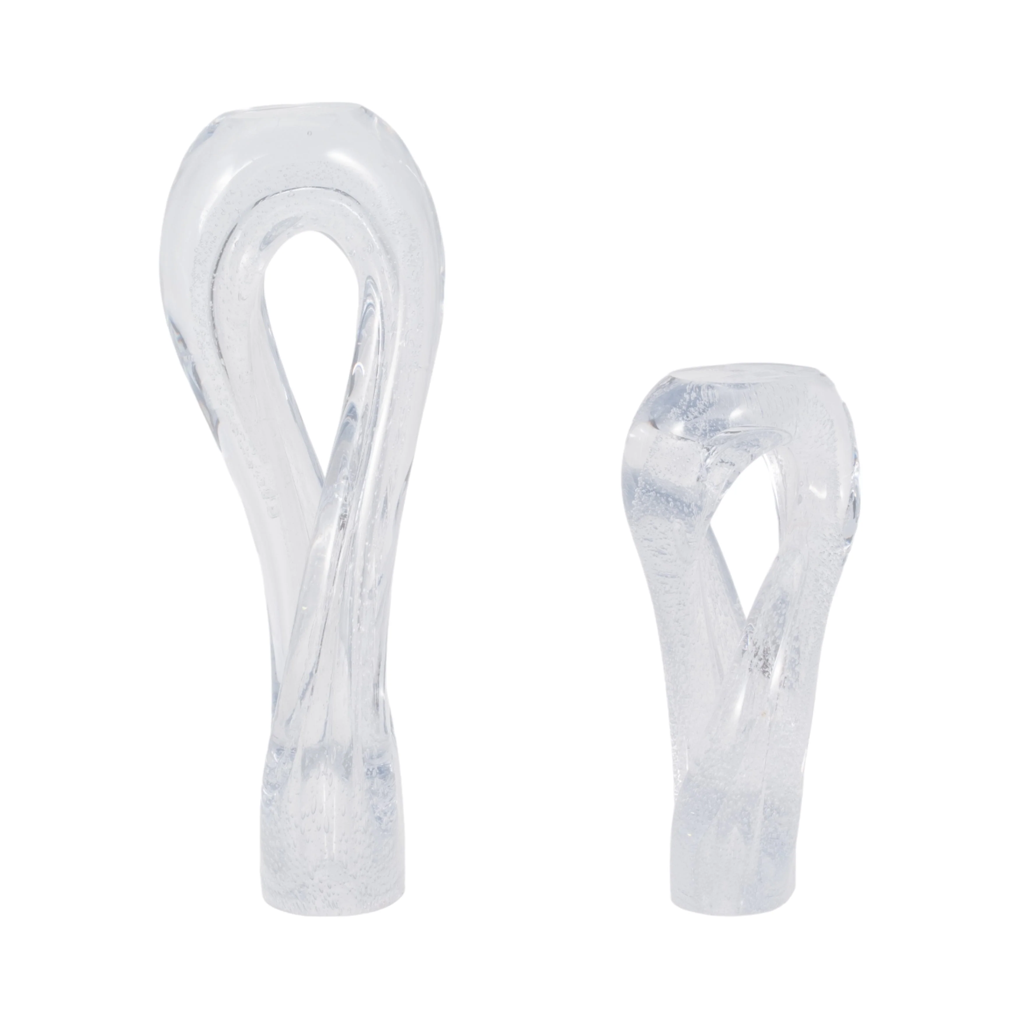 S/2 12/17" Celestine Glass Sculptures, Clear - Image 13