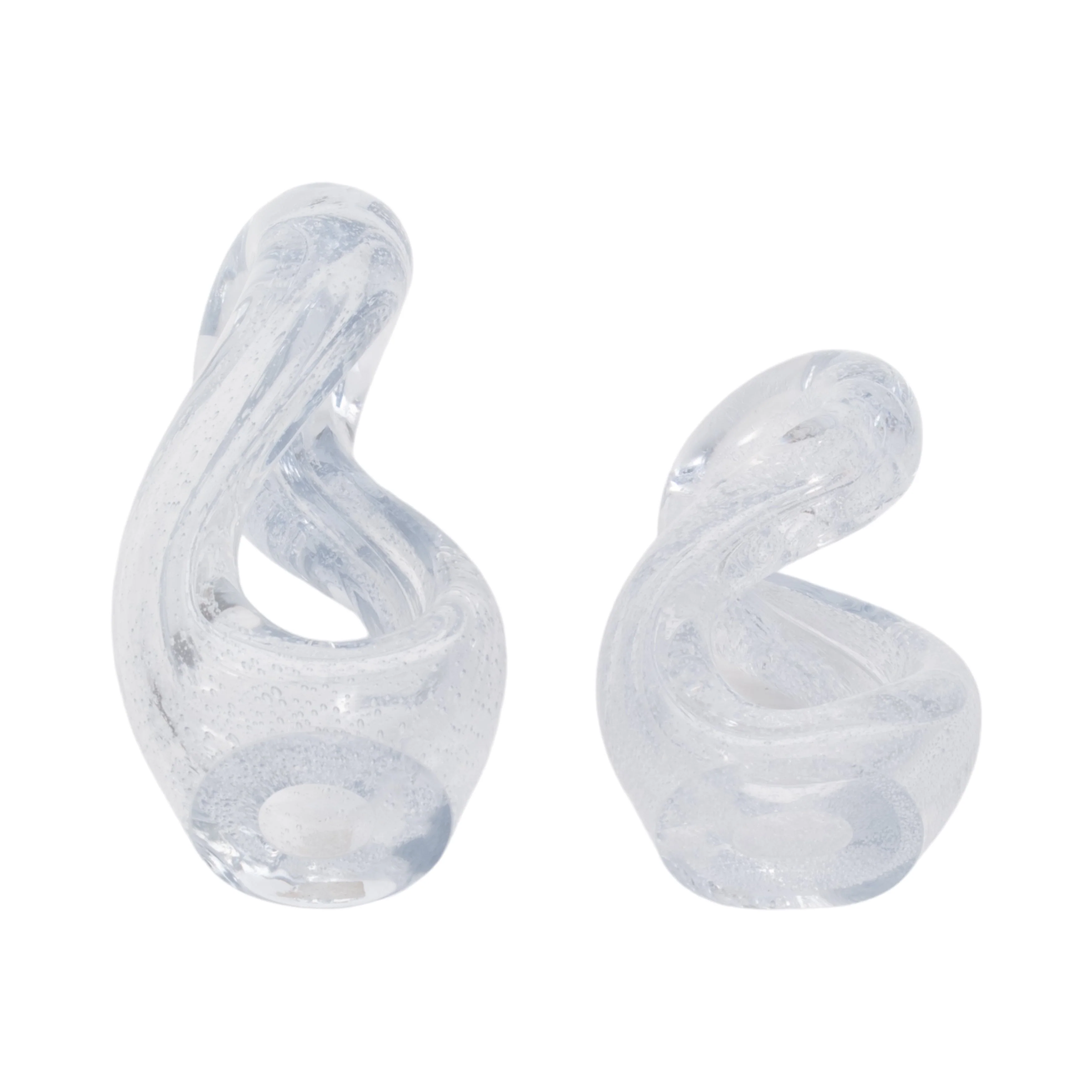 S/2 12/17" Celestine Glass Sculptures, Clear - Image 18