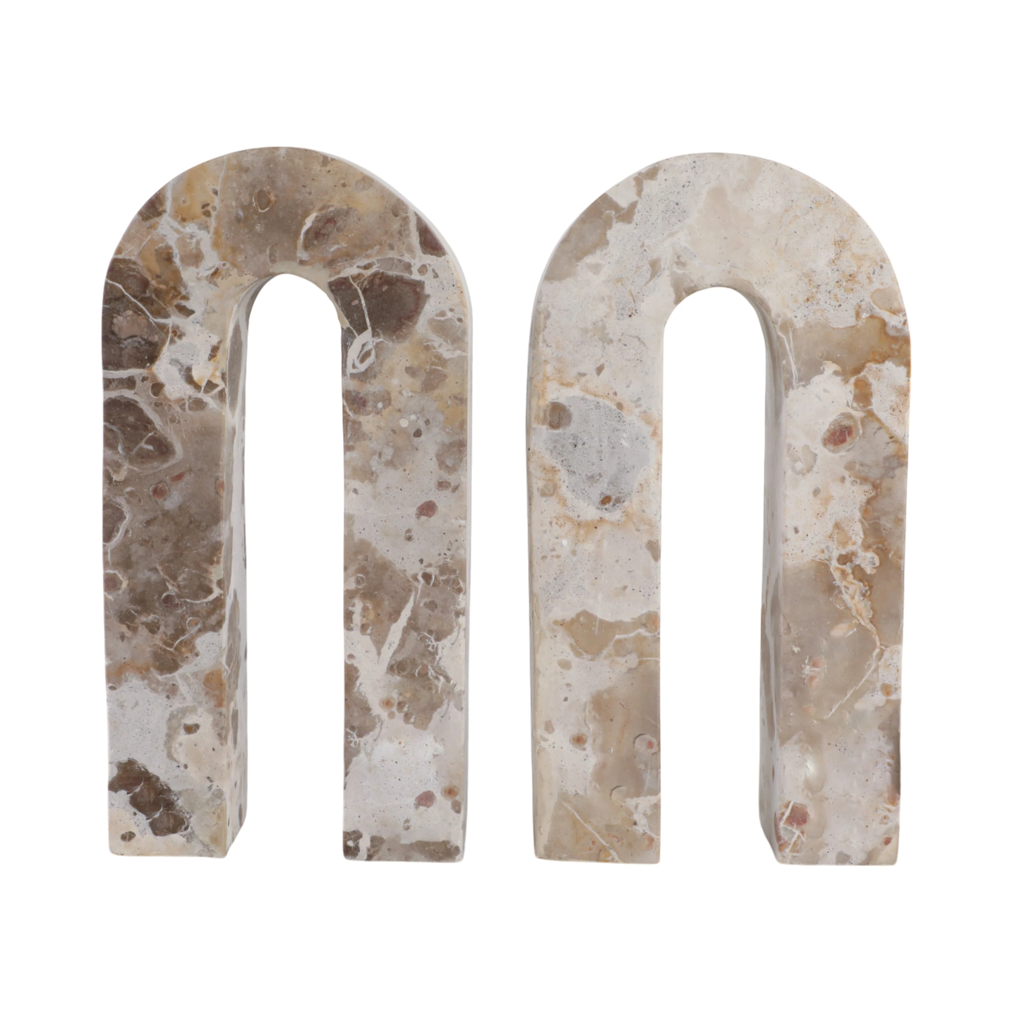 S/2 12" Pompano Beige Marble Arches - Image 5