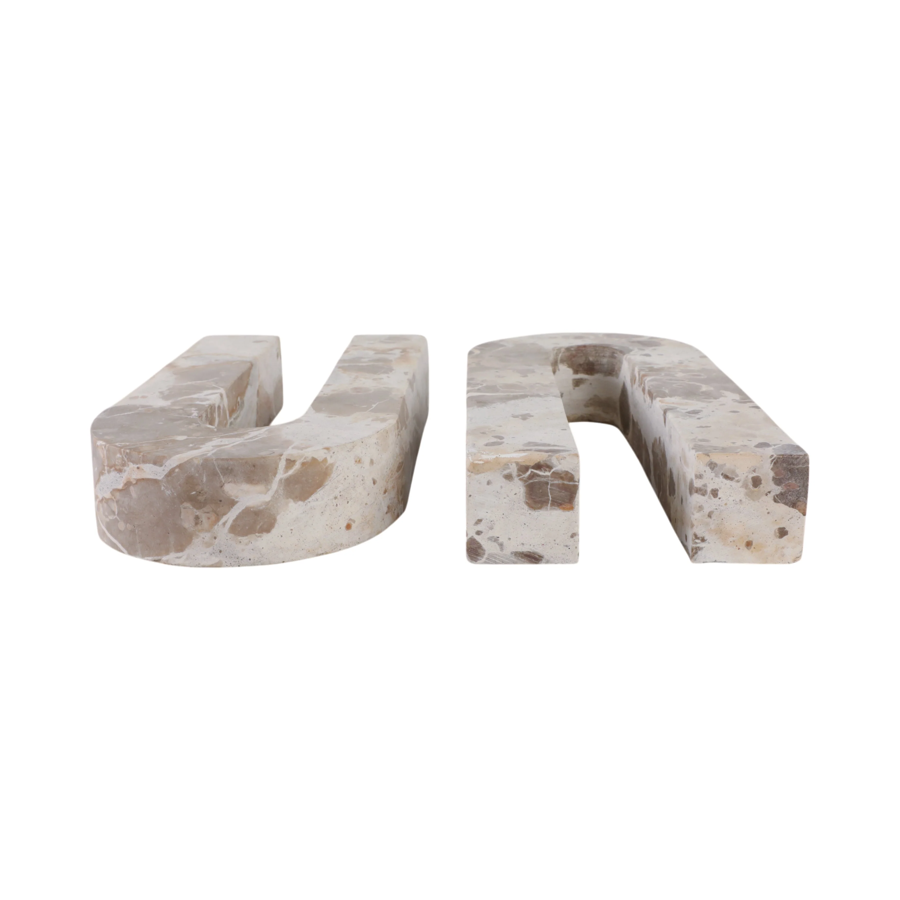 S/2 12" Pompano Beige Marble Arches - Image 7