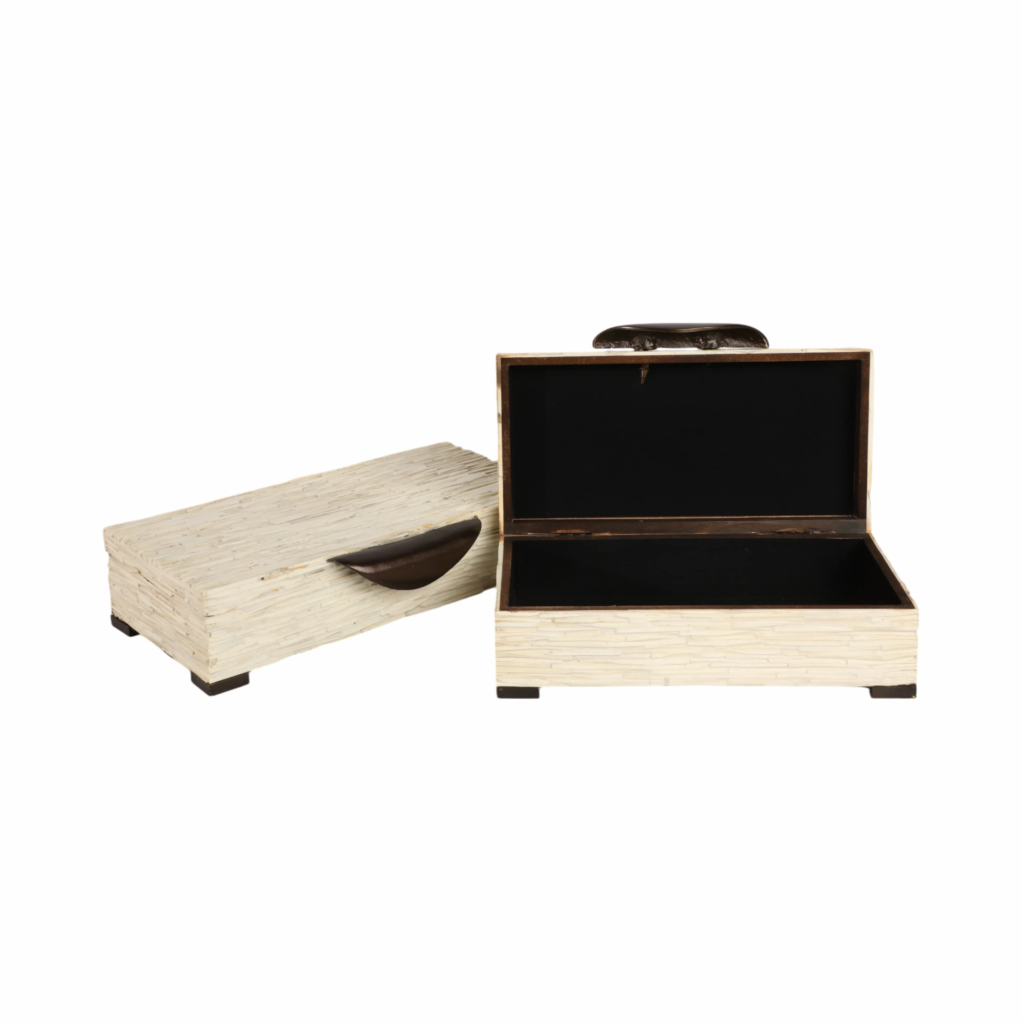 S/2 14/16" Hadwin Resin Cream Boxes - Image 5