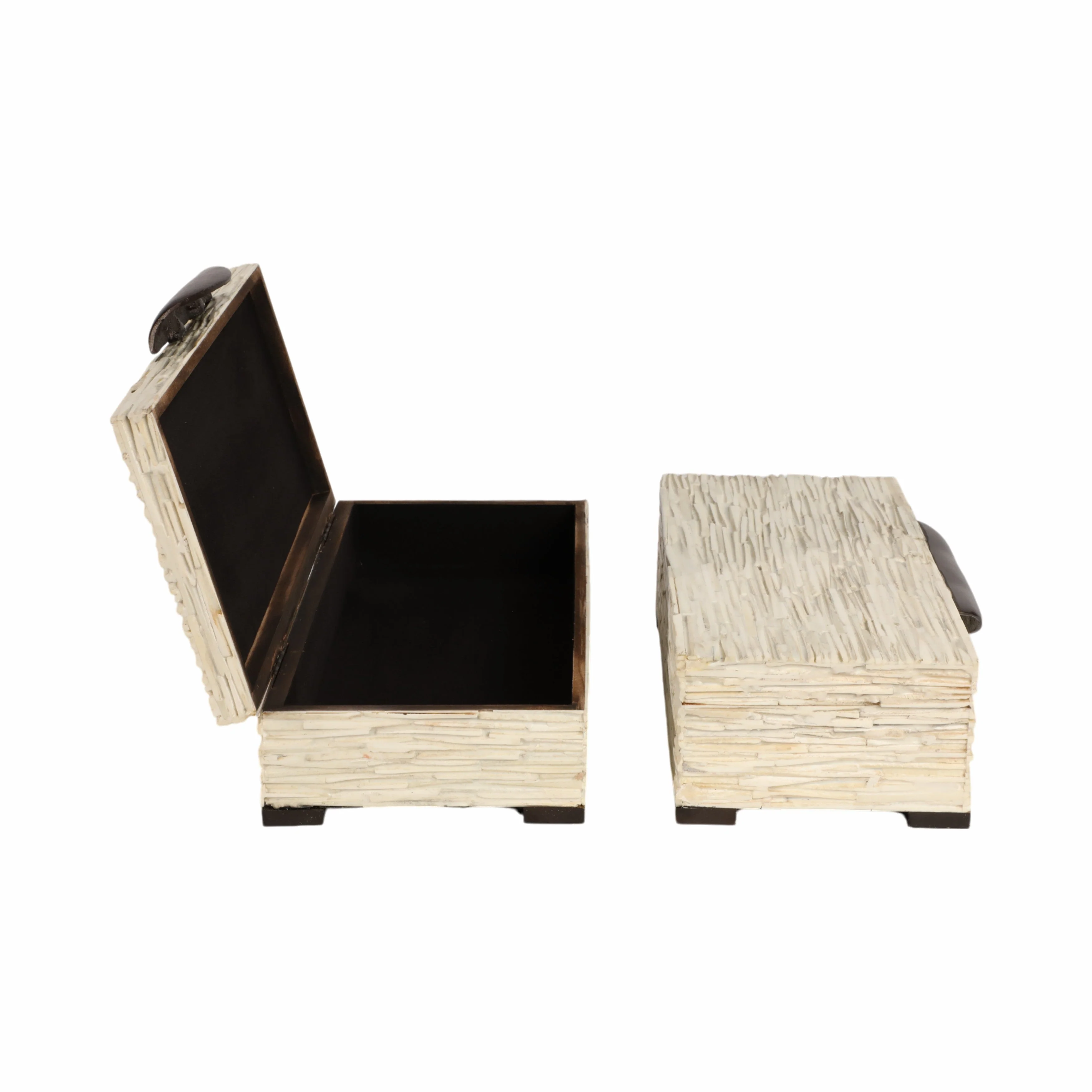 S/2 14/16" Hadwin Resin Cream Boxes - Image 6