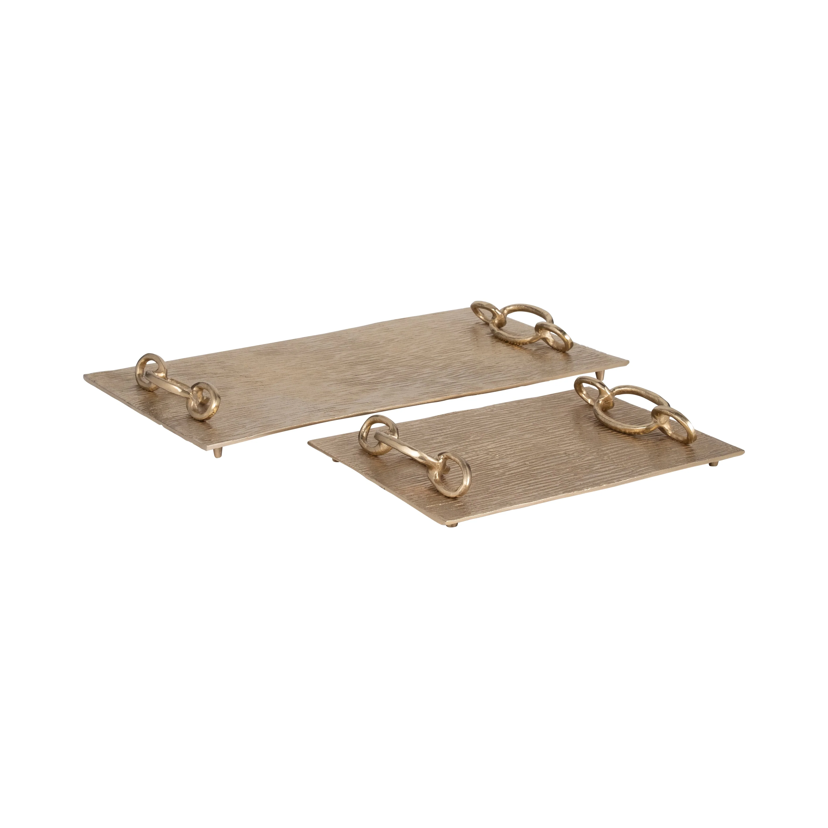 S/2 14/21" Rada Gold Link Trays - Image 2
