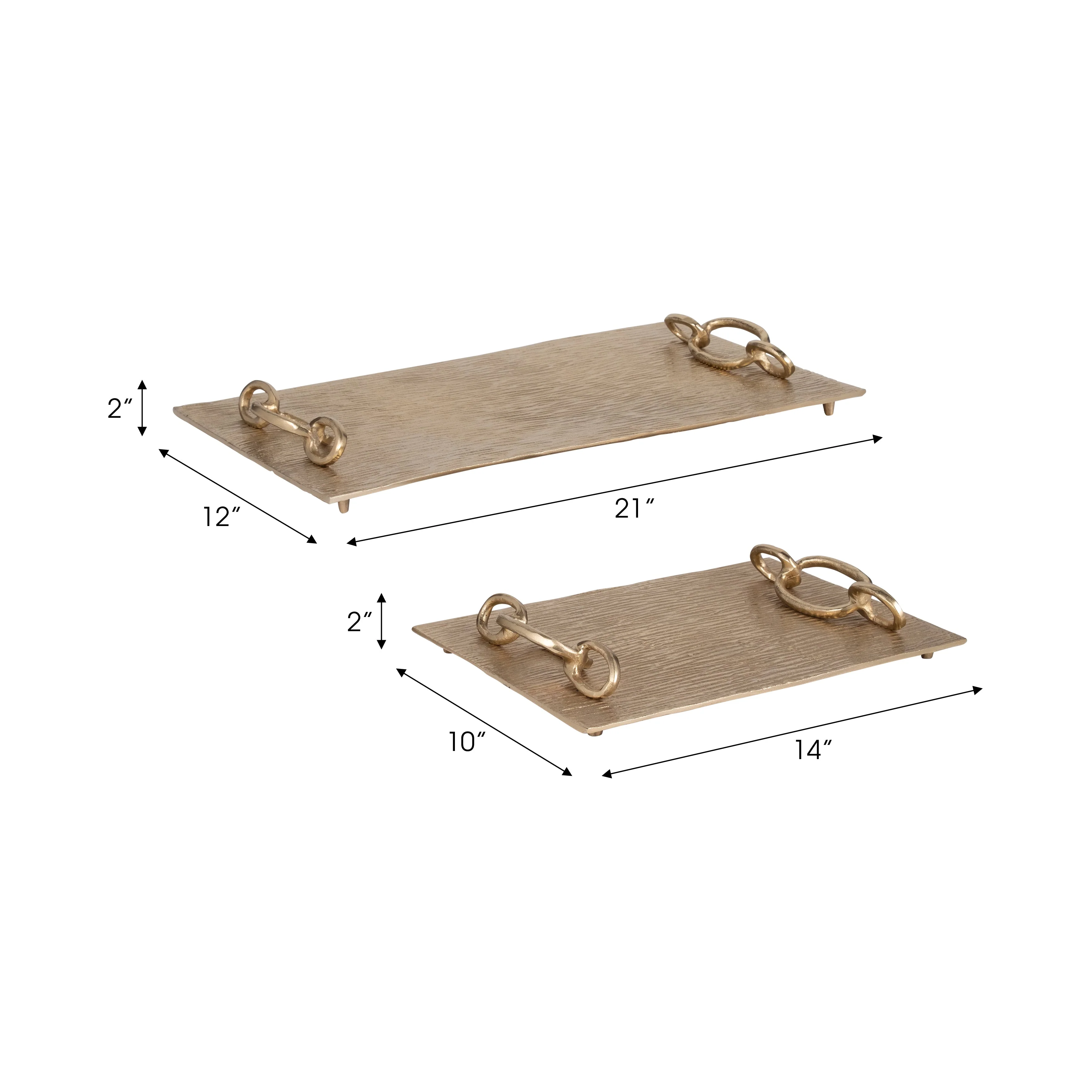 S/2 14/21" Rada Gold Link Trays - Image 7