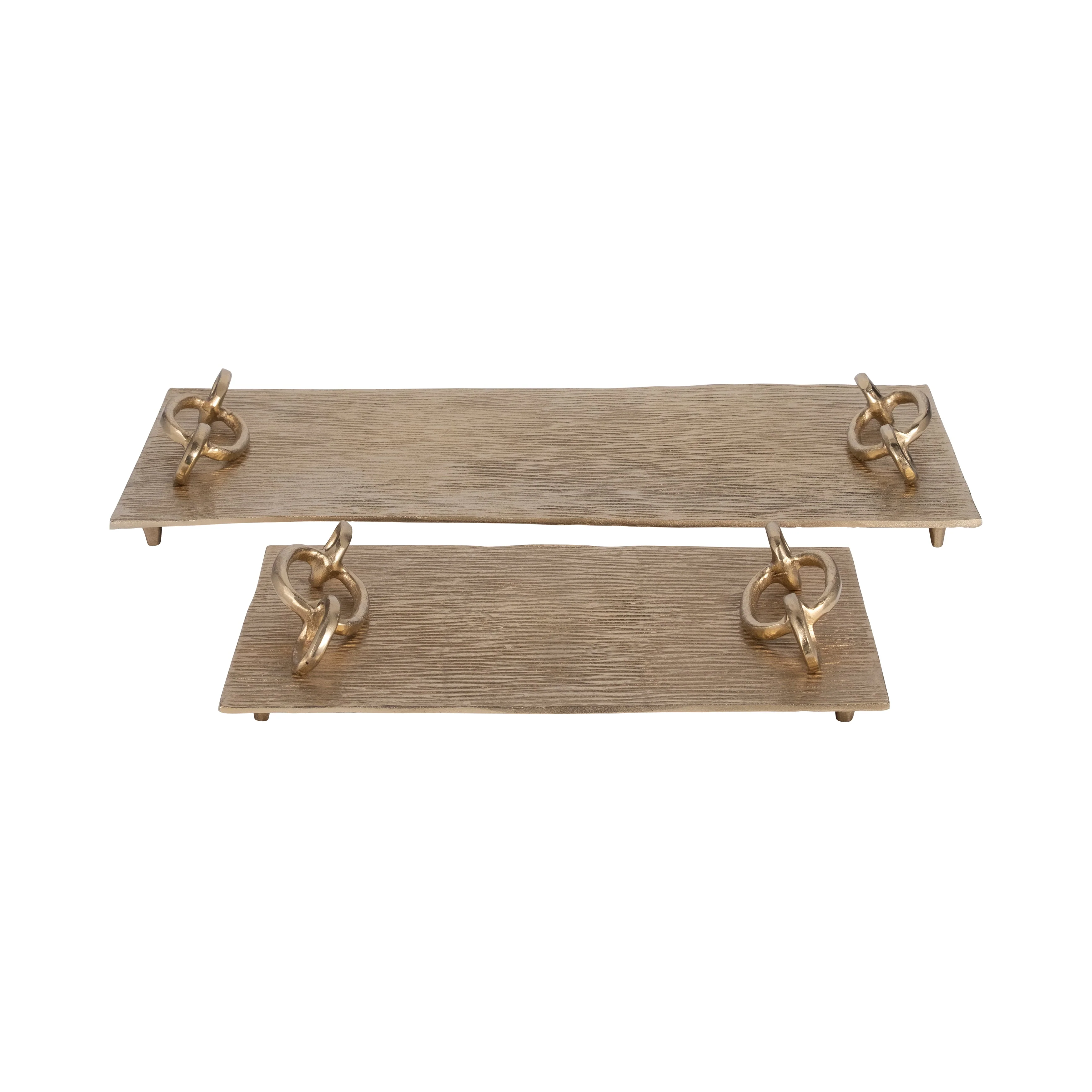 S/2 14/21" Rada Gold Link Trays - Image 9