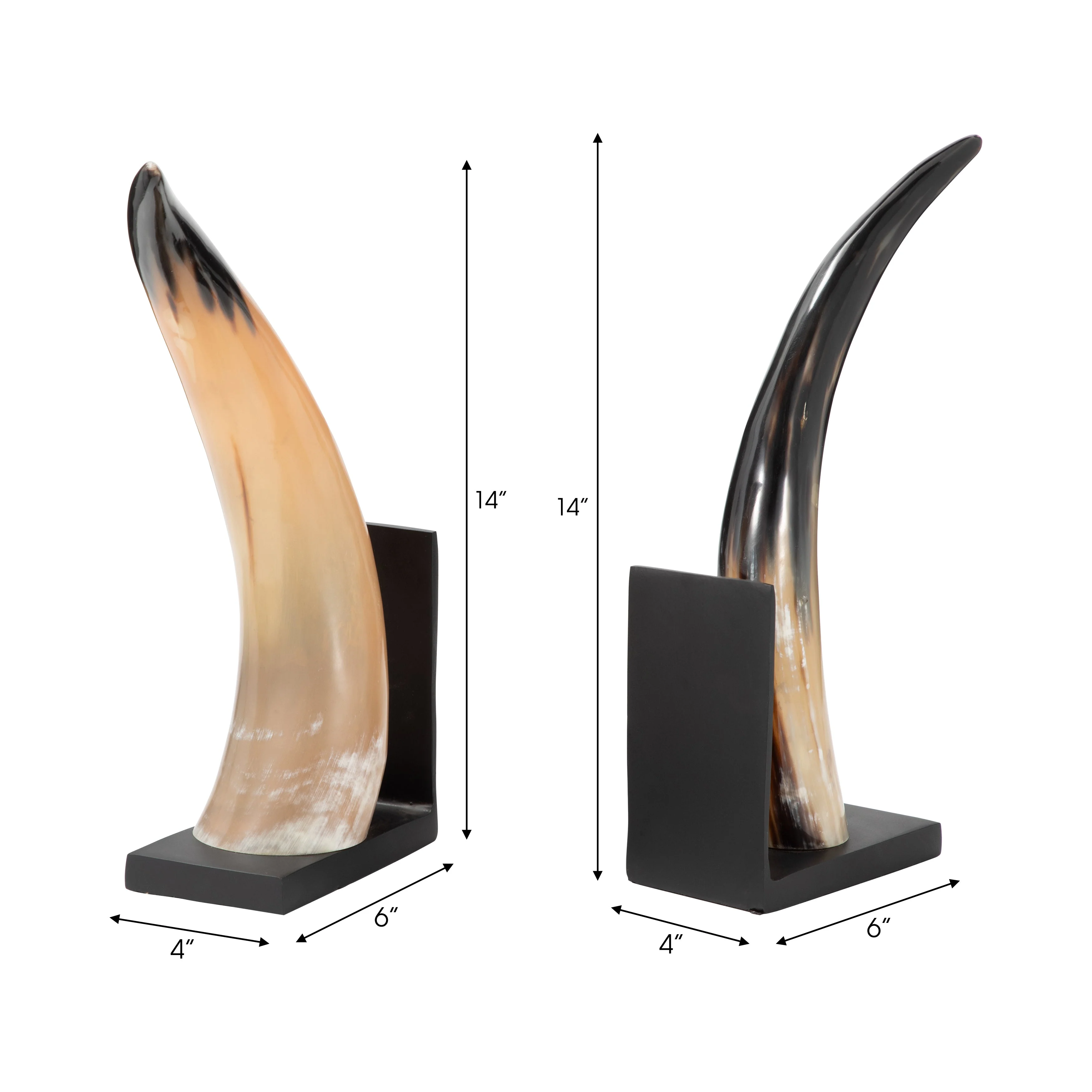S/2 14" Gamil Horn Bookends - Image 16