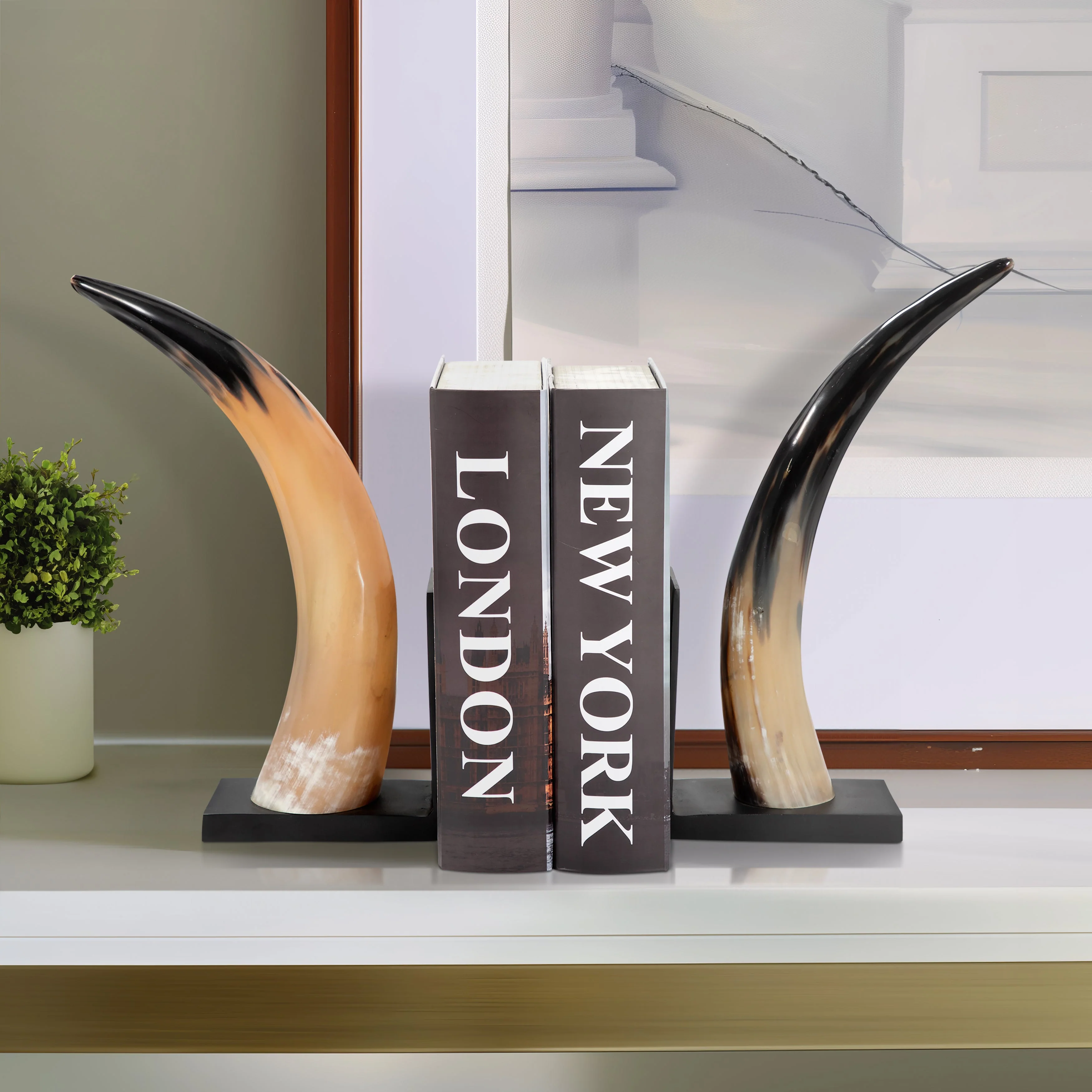 S/2 14" Gamil Horn Bookends - Image 18