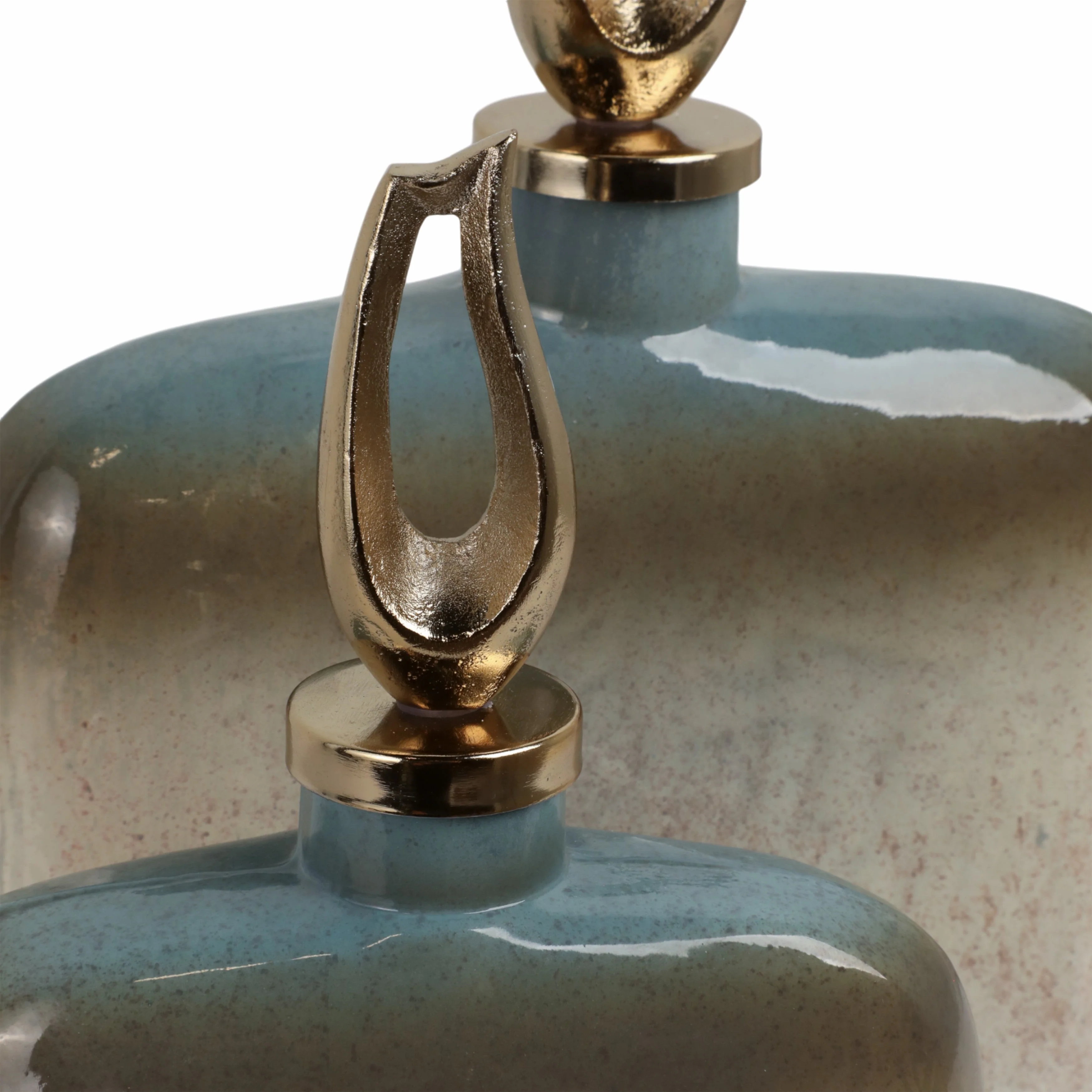 S/2 15/18" Ashford Glass Bottles With Metal Topper - Image 7