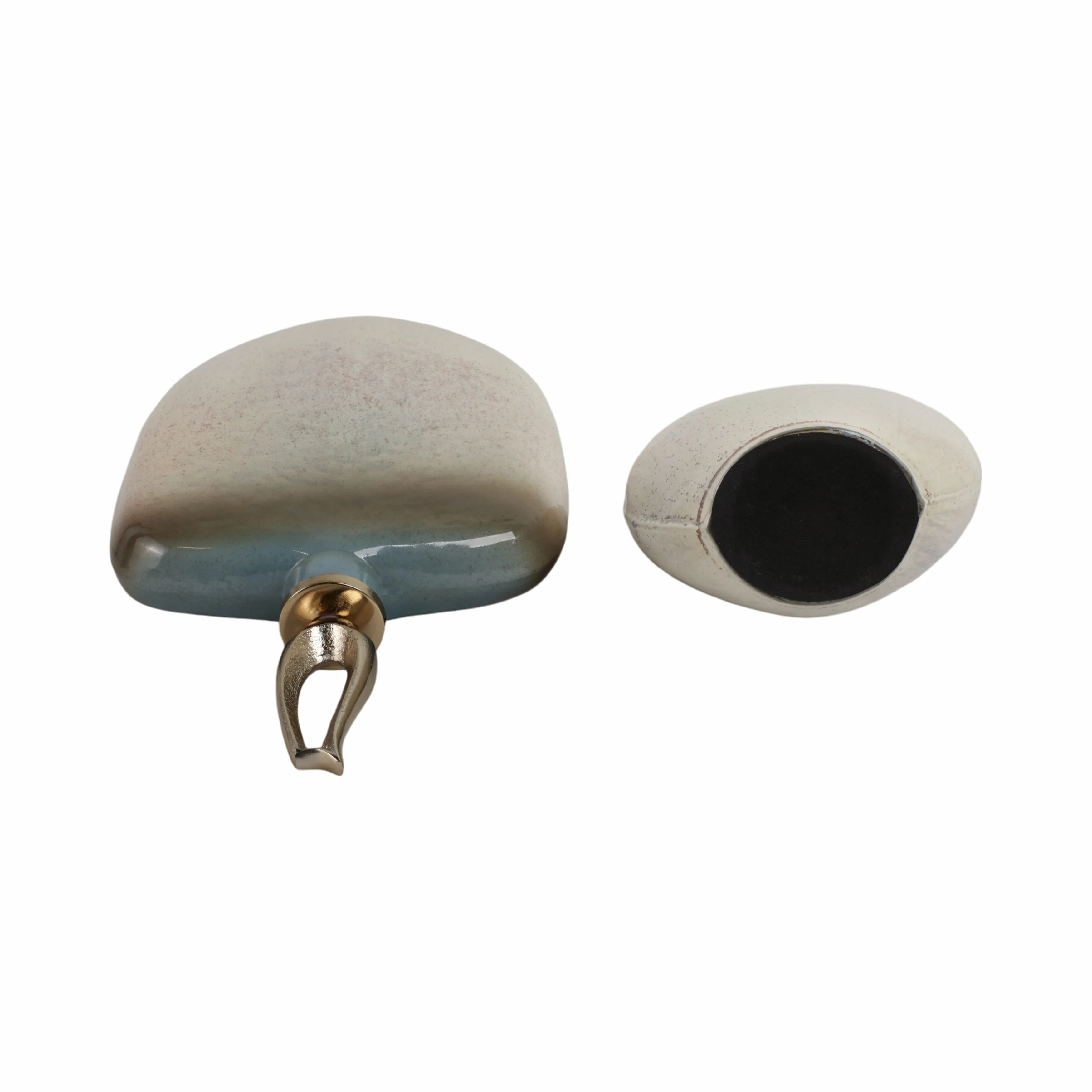 S/2 15/18" Ashford Glass Bottles With Metal Topper - Image 8