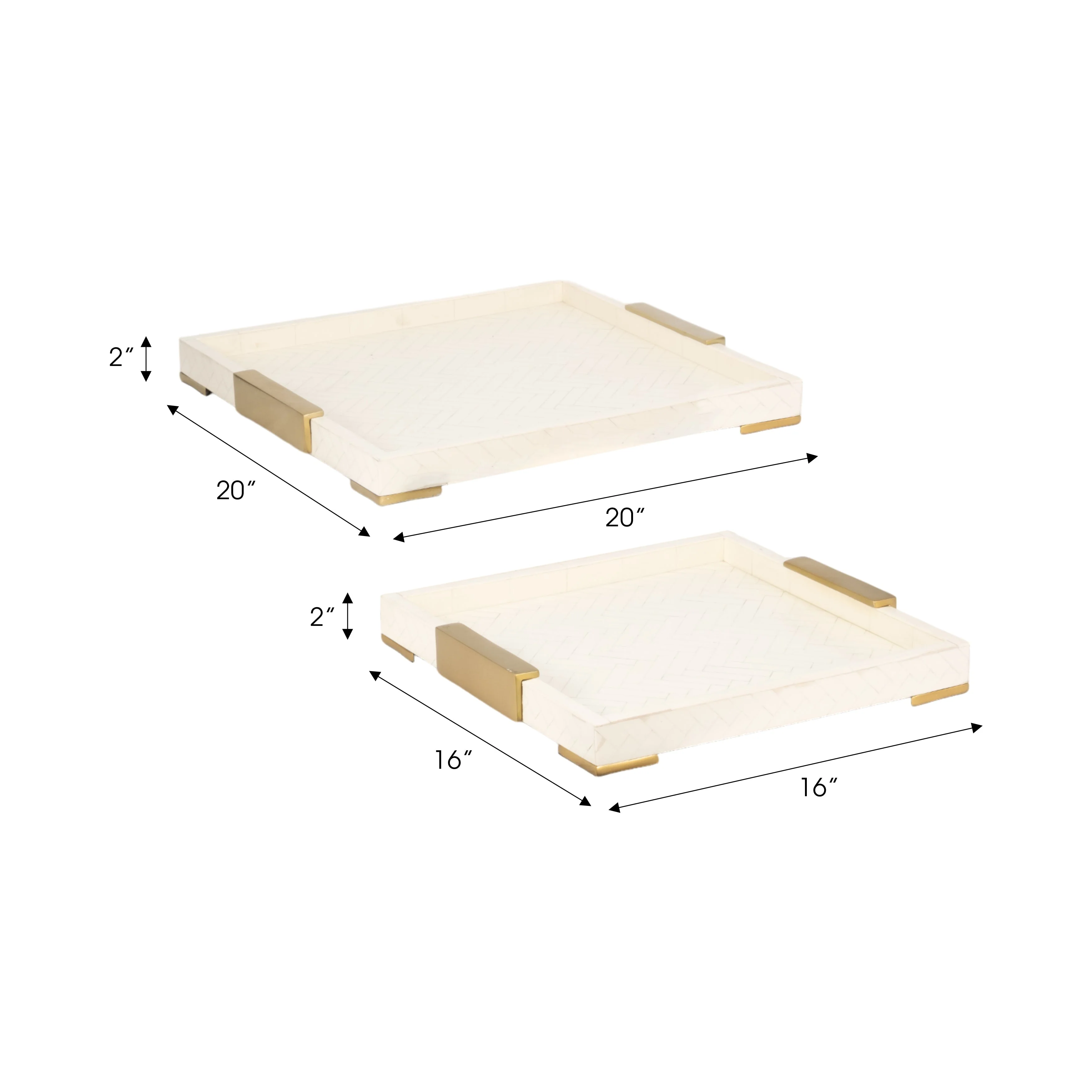 S/2 16/20" Carley Resin Trays, Natural - Image 17