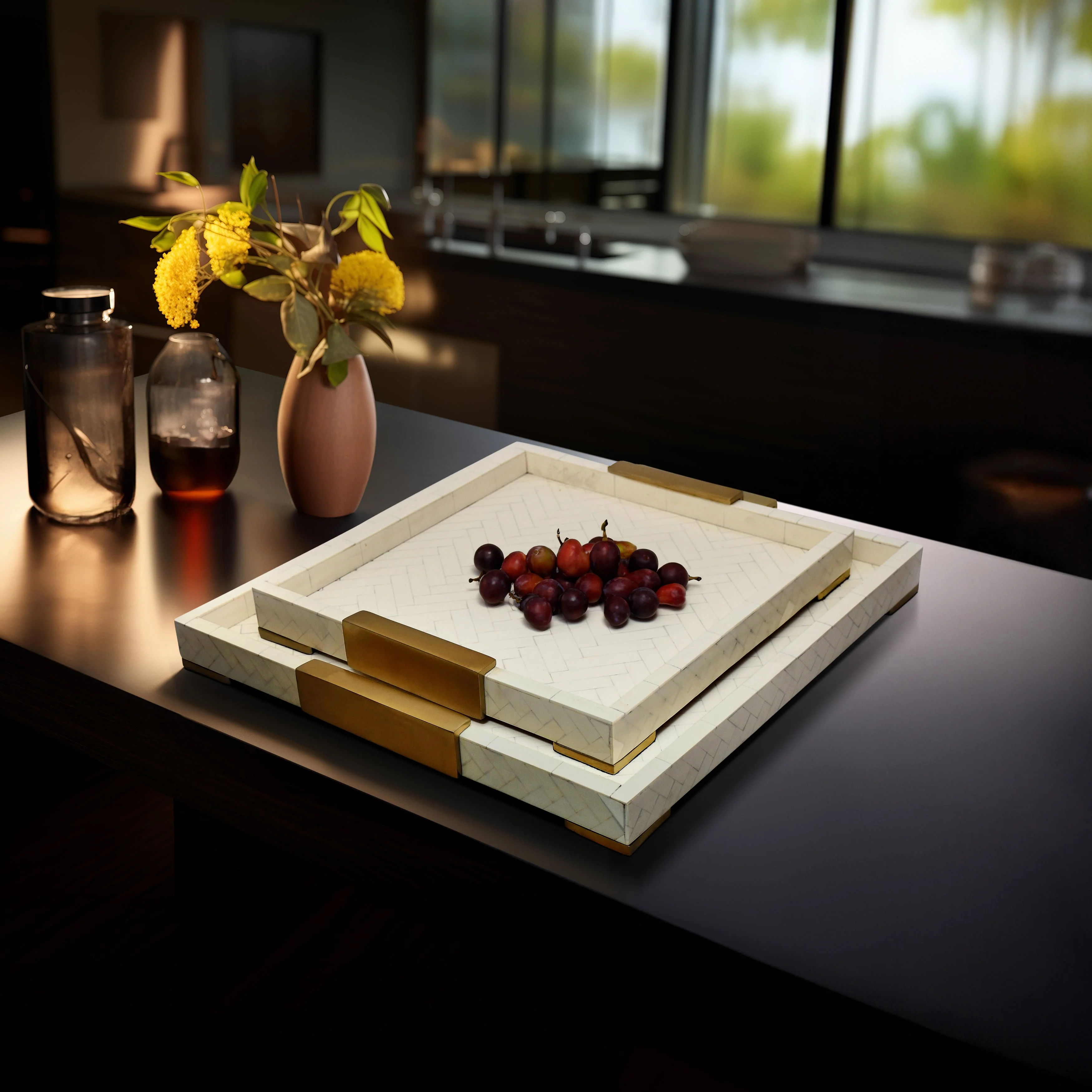 S/2 16/20" Carley Resin Trays, Natural - Image 18