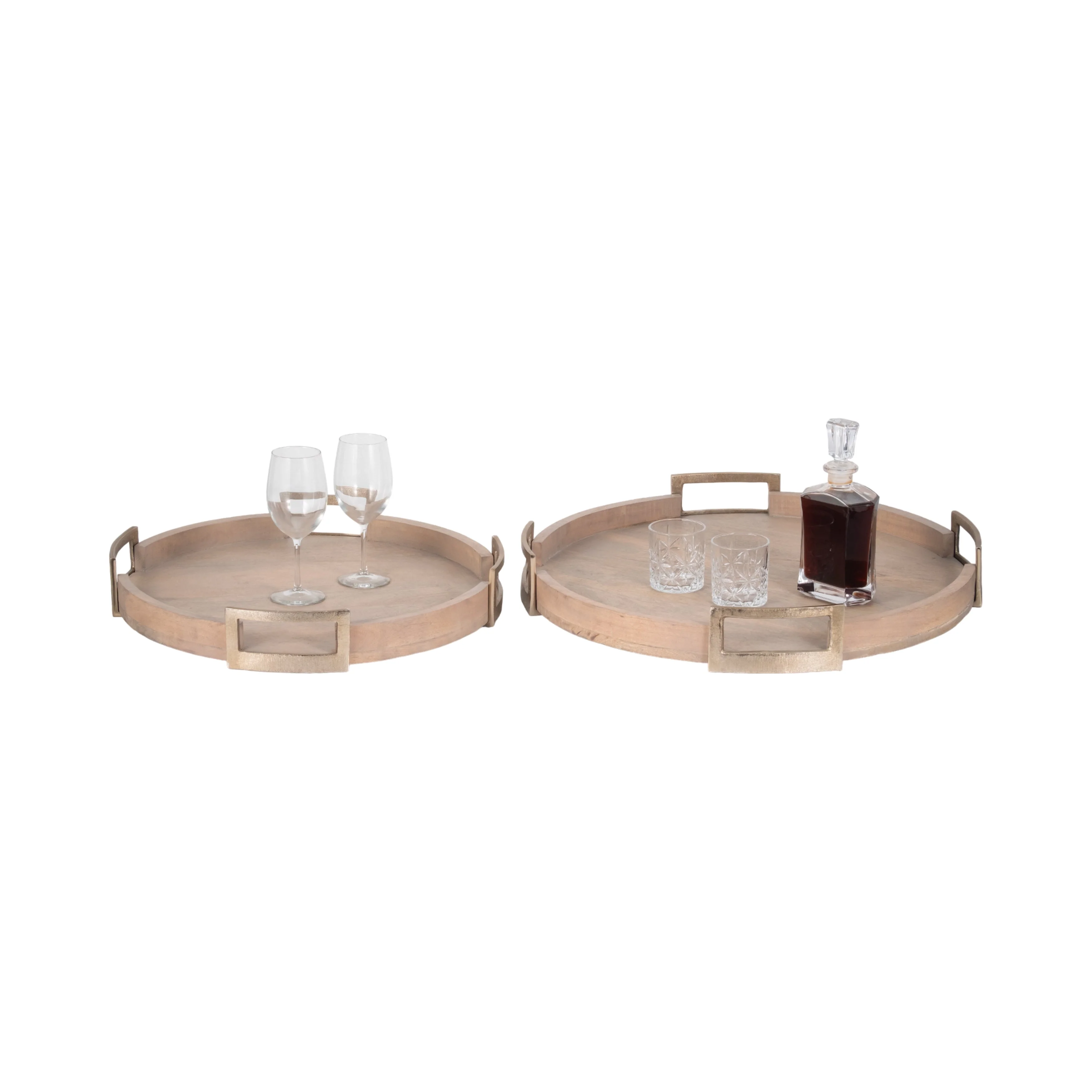 S/2 22/26" Maxwell Round Wood Trays, Natural - Image 10