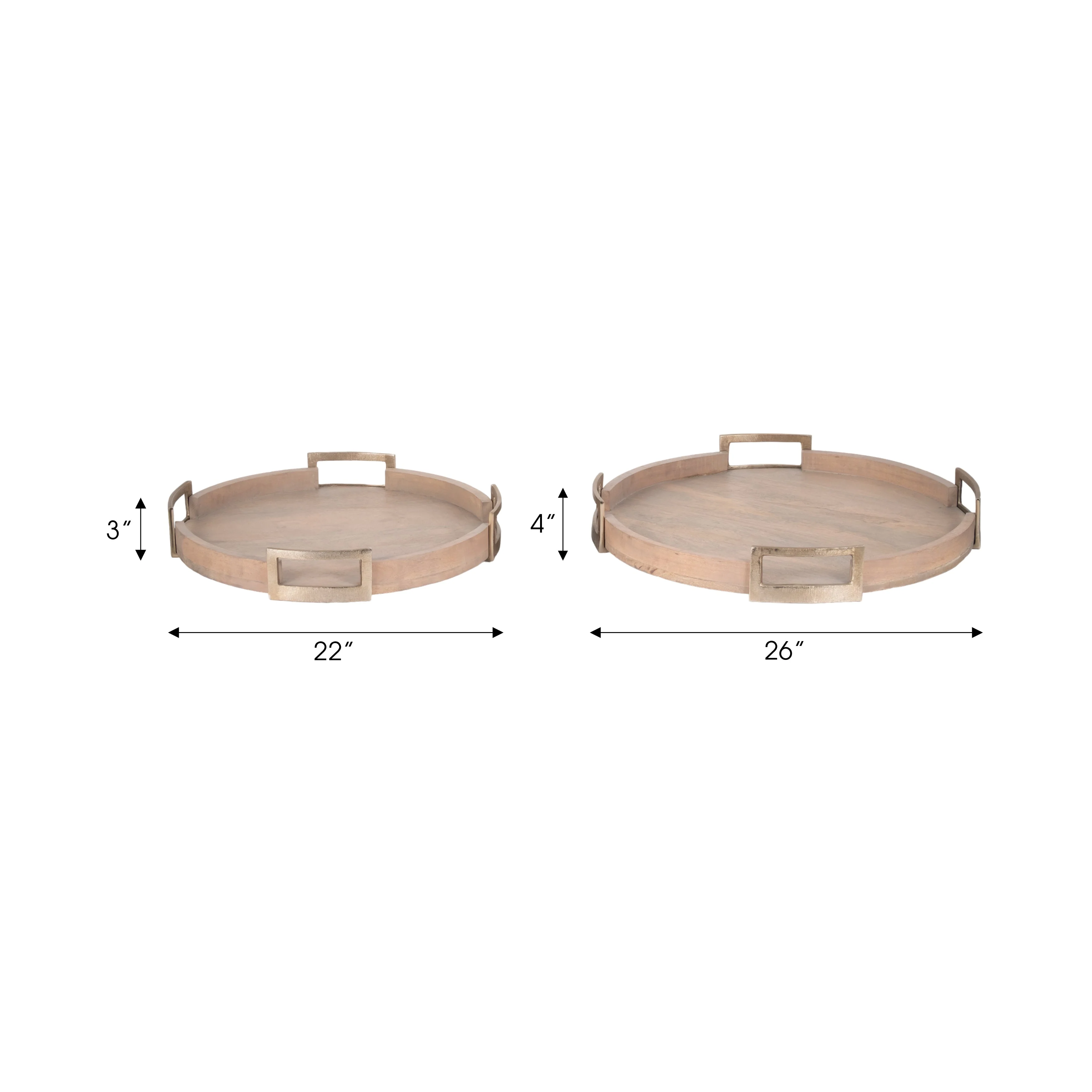 S/2 22/26" Maxwell Round Wood Trays, Natural - Image 15