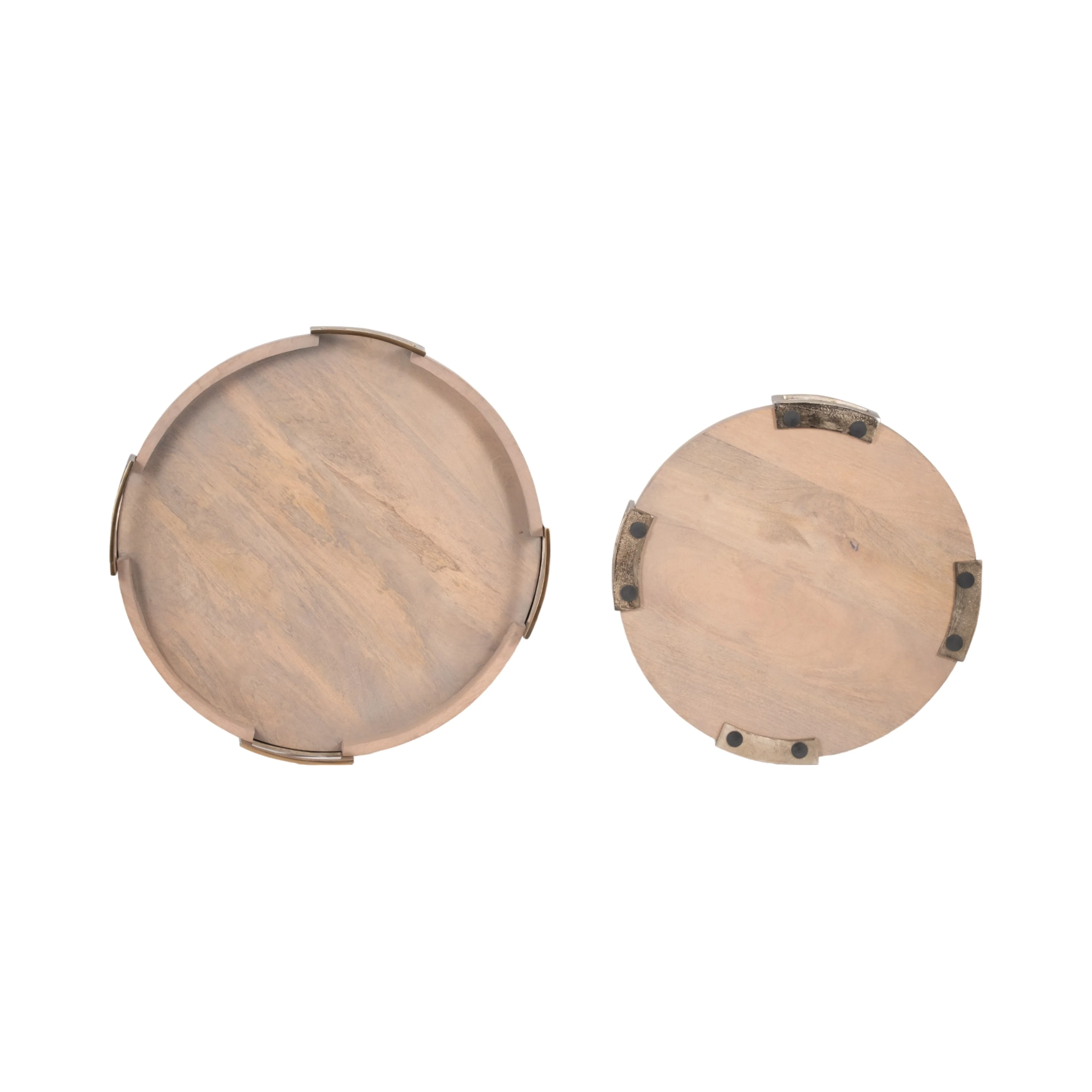 S/2 22/26" Maxwell Round Wood Trays, Natural - Image 6