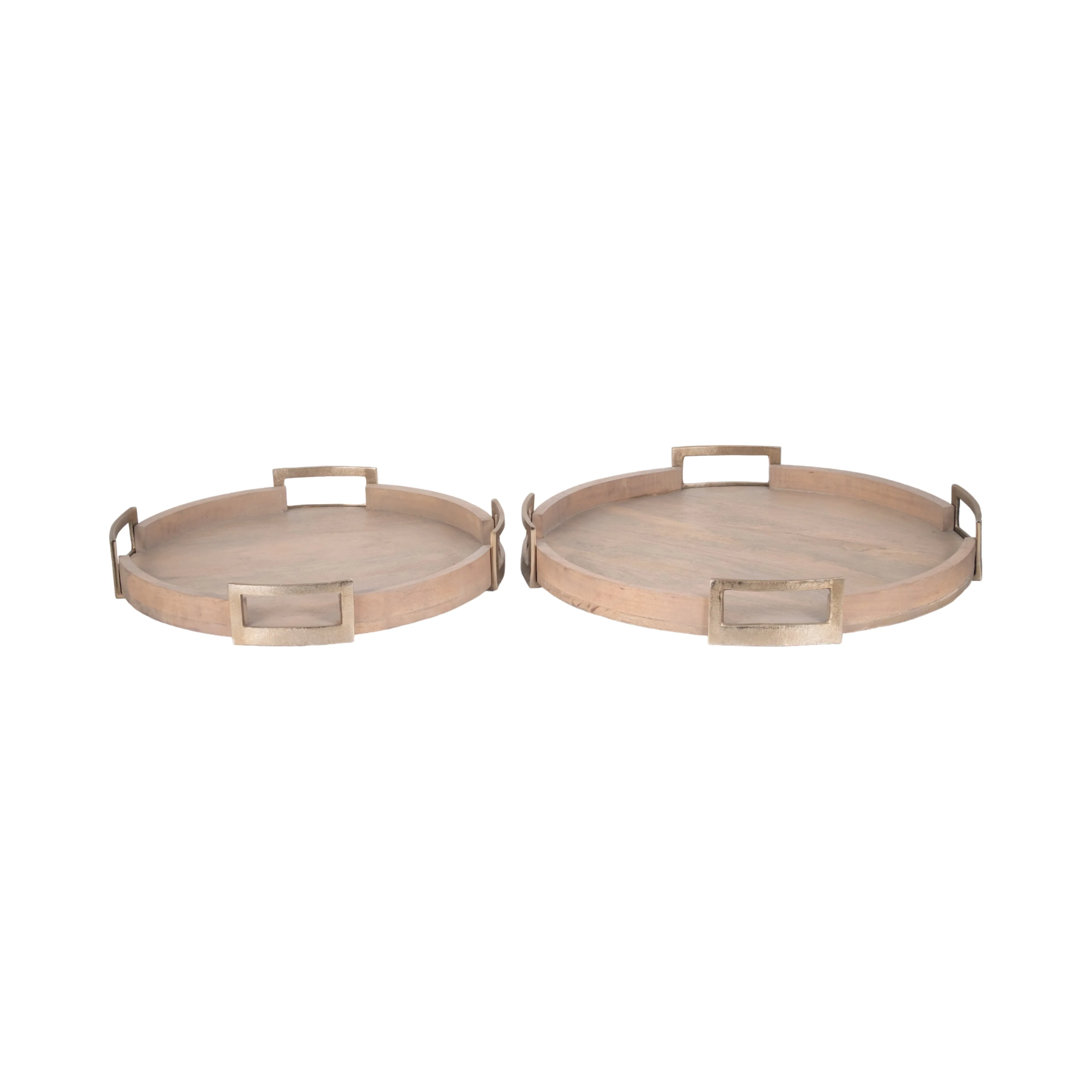 S/2 22/26" Maxwell Round Wood Trays, Natural - Image 9