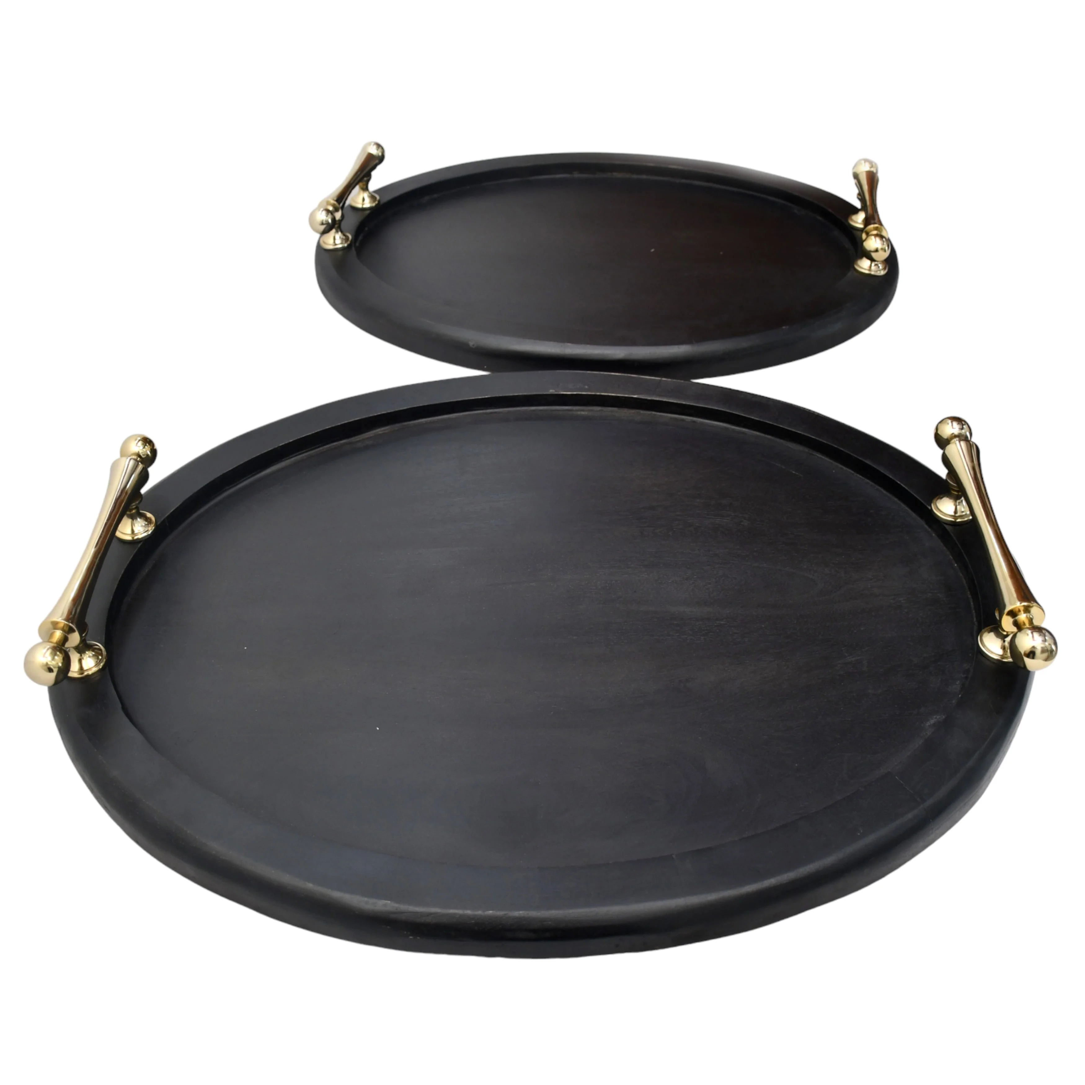 S/2 25/29" Cylde Wood Trays, Black - Image 2