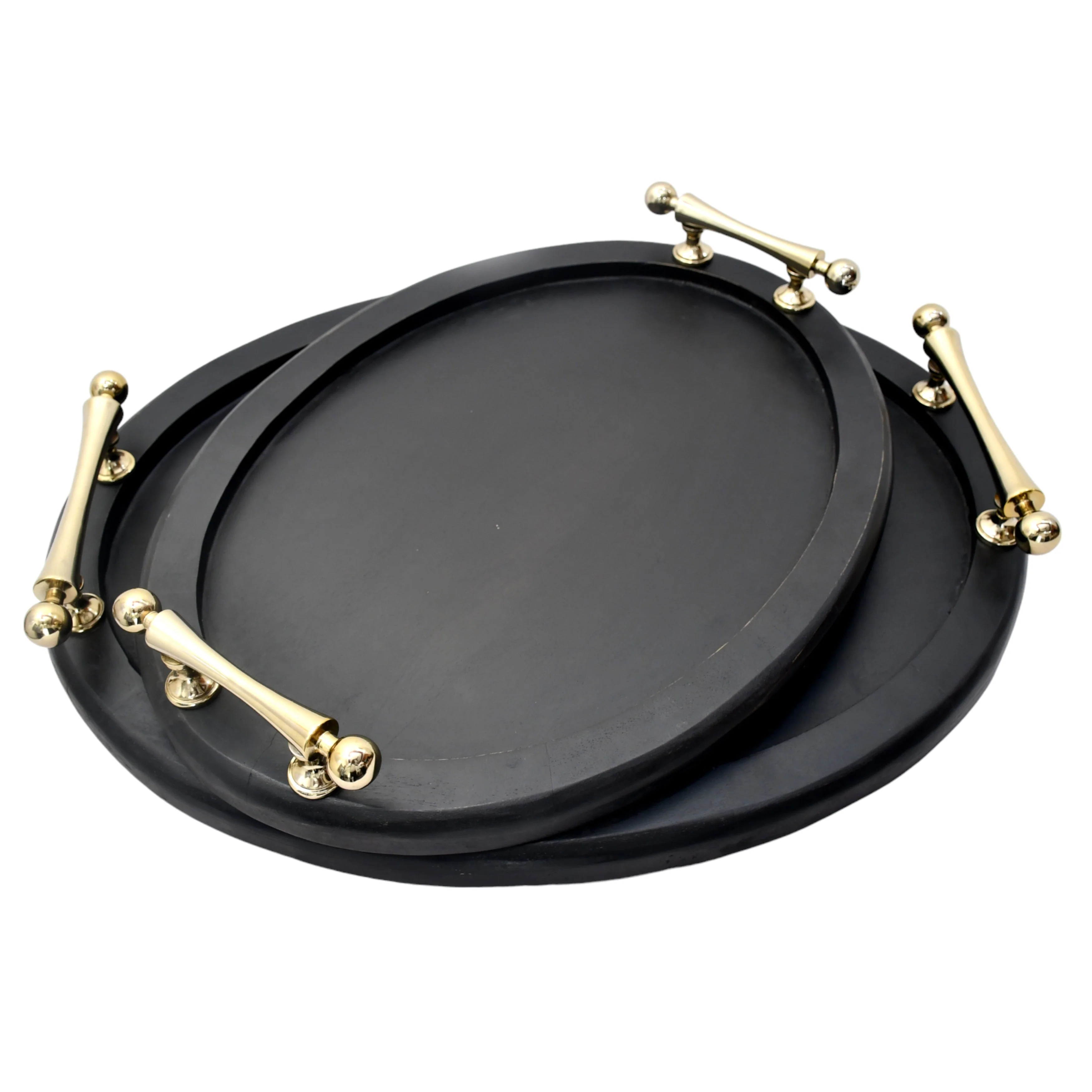 S/2 25/29" Cylde Wood Trays, Black - Image 3