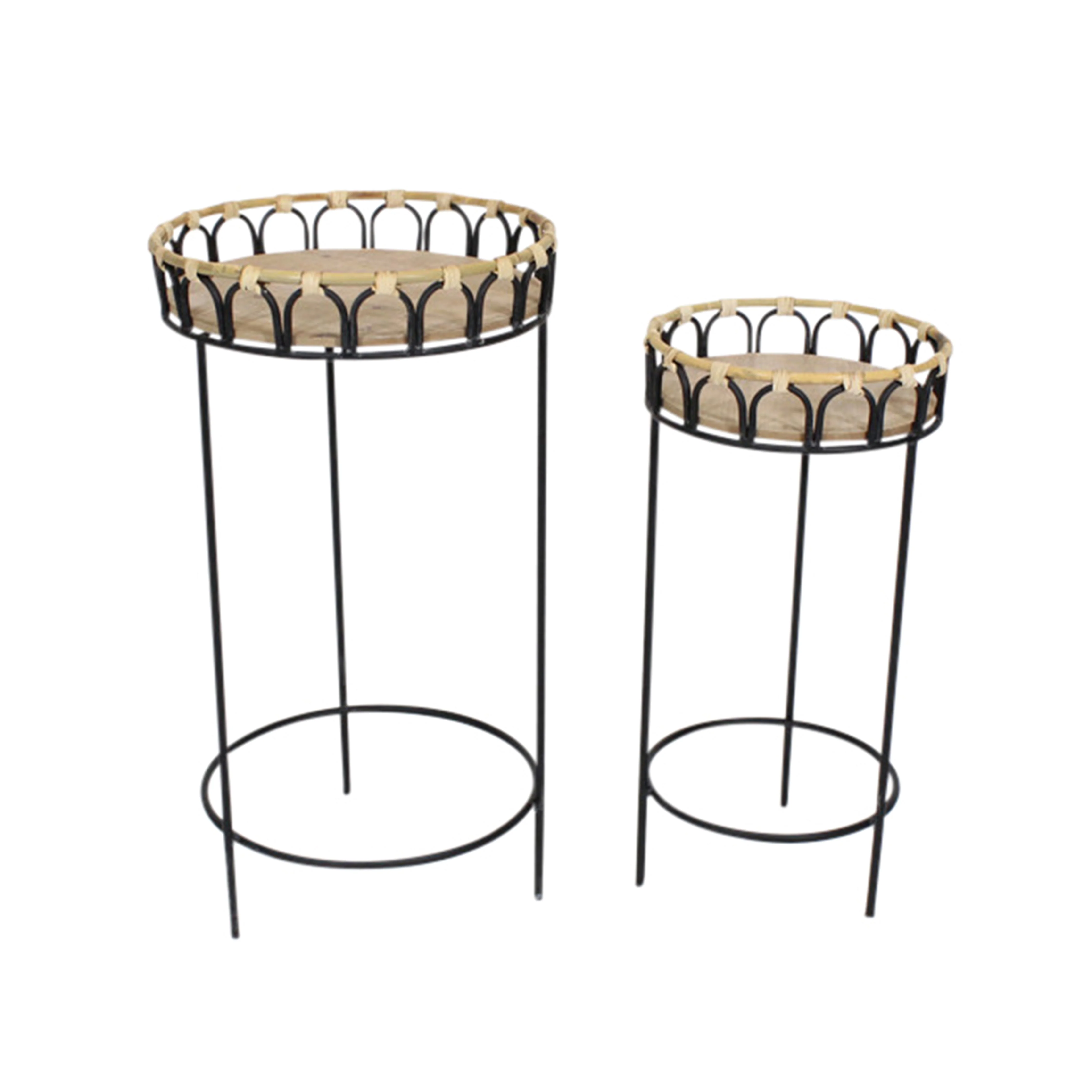 S/2 26/23"H PLANT STANDS, BROWN